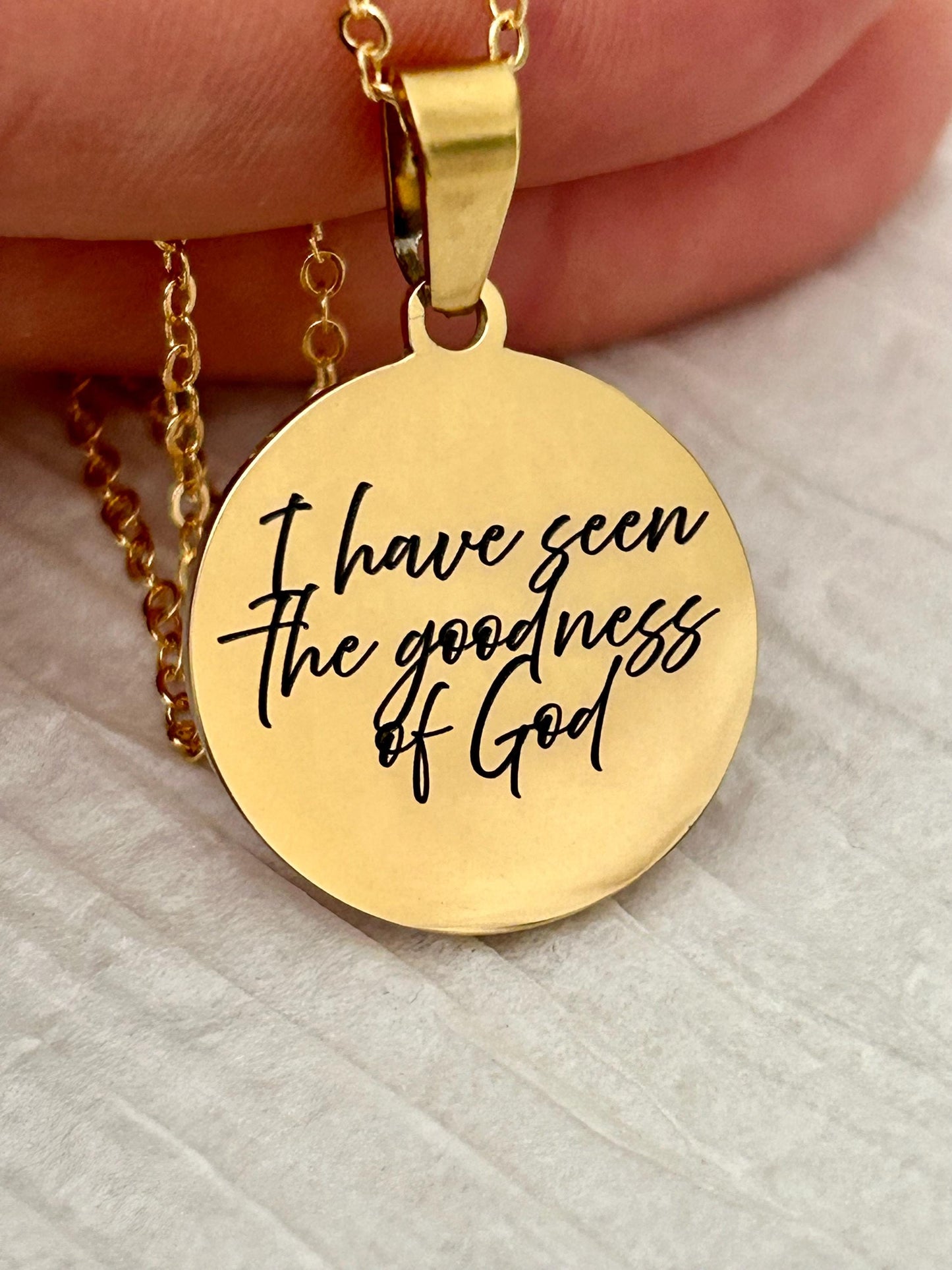 Goodness of God Necklace - 14k Gold Christian Jewelry, Scripture Gift
