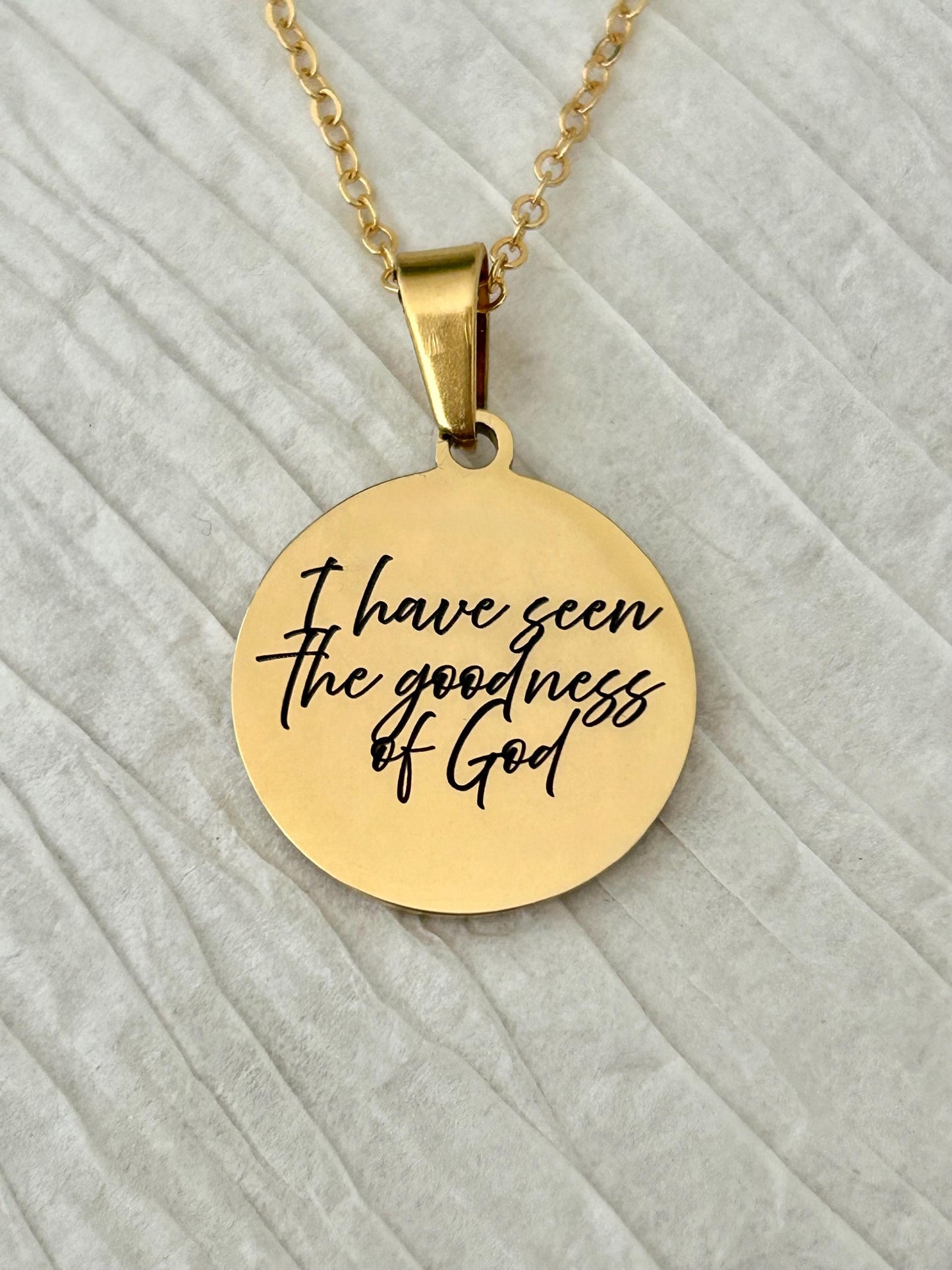 Goodness of God Necklace - 14k Gold Christian Jewelry, Scripture Gift