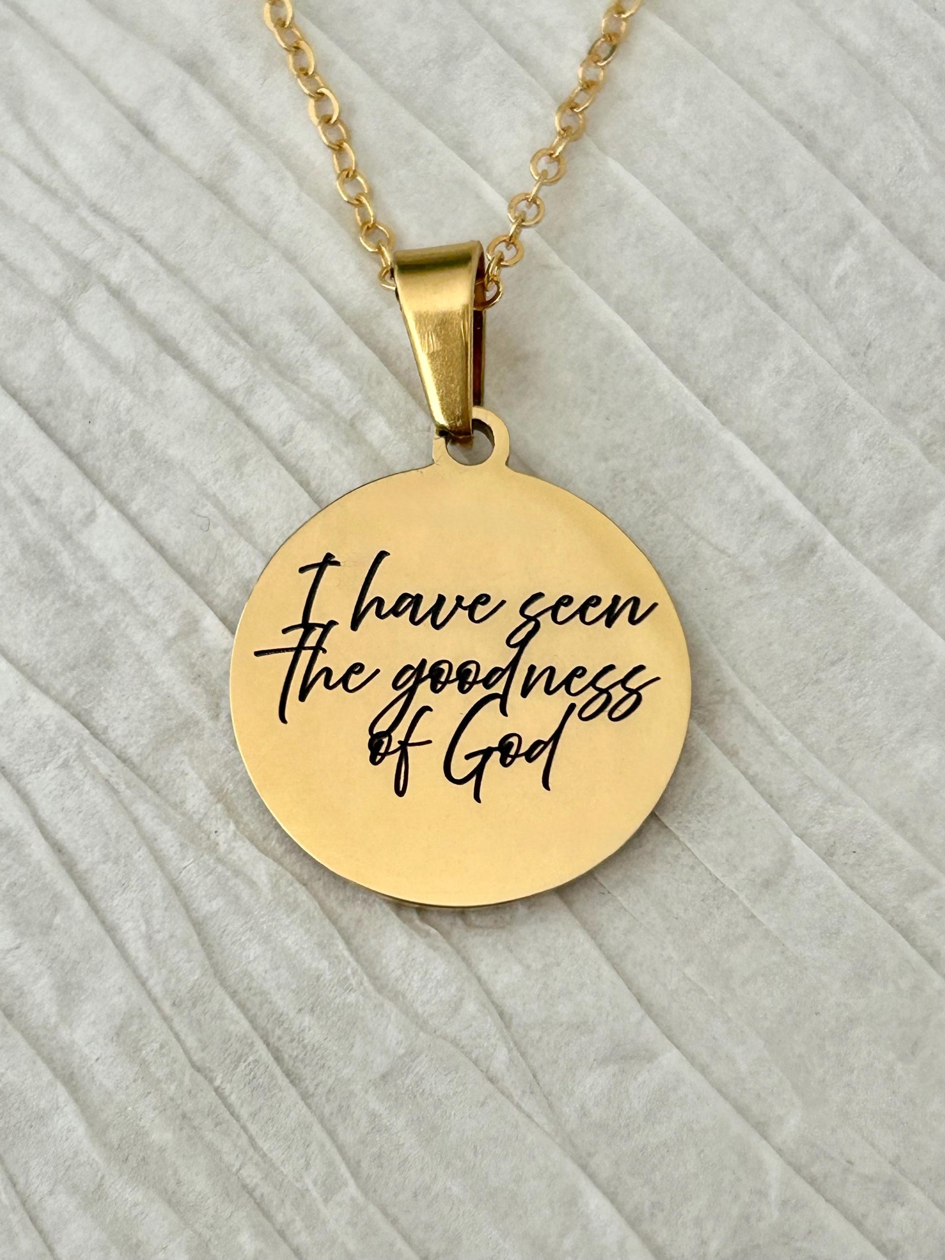 Goodness of God Necklace - 14k Gold Christian Jewelry, Scripture Gift