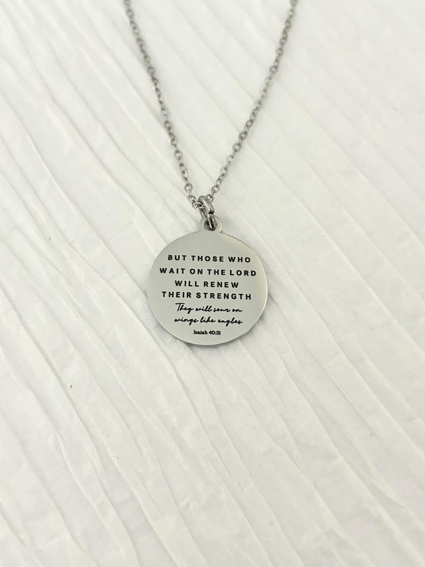 But Those who wait on The Lord Isaiah 40:31 Bible Verse Necklace, Christian Gifts, Scripture Jewelry
