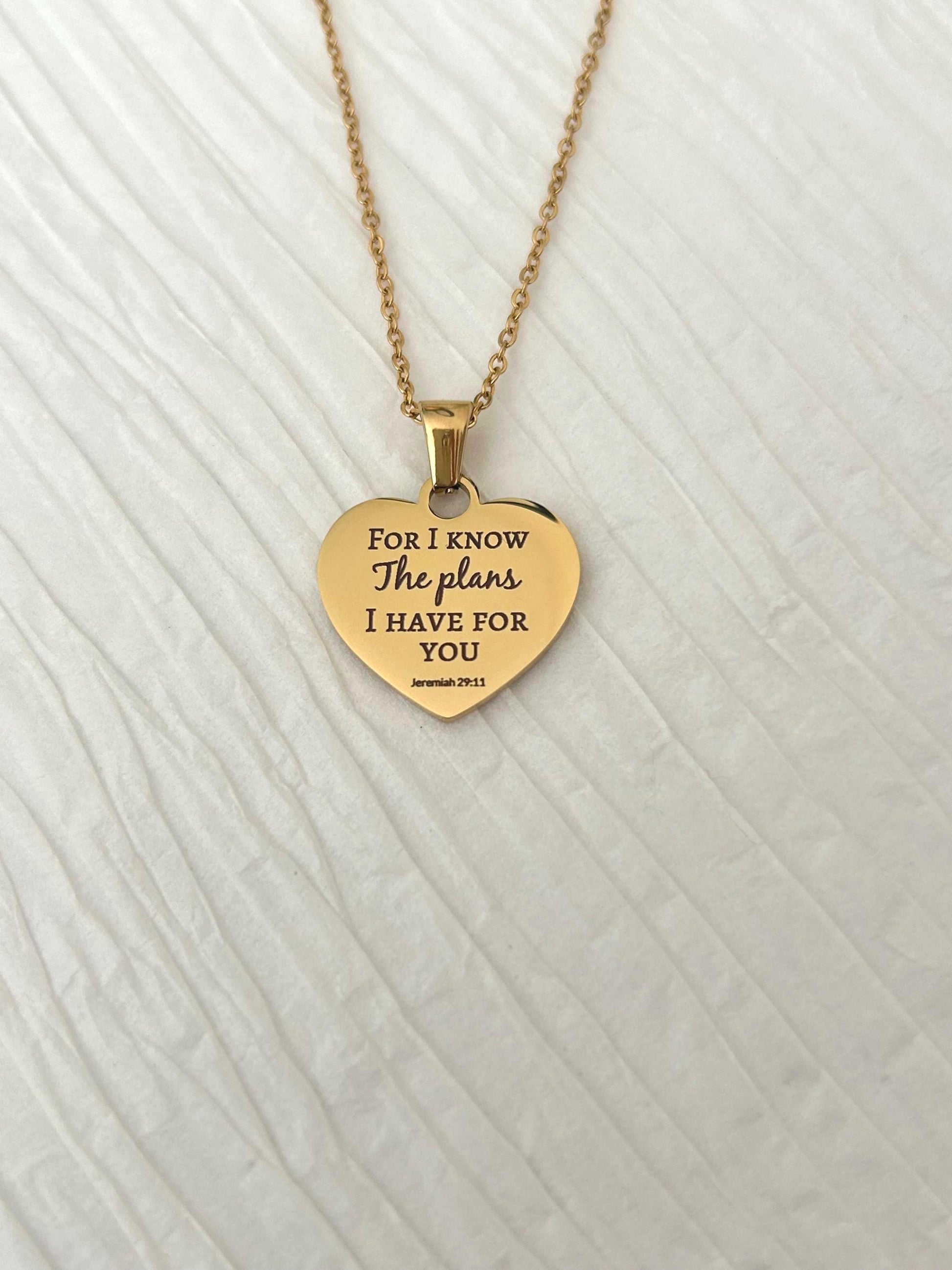 For I Know the Plans I Have for You Necklace, Jeremiah 29:11 Christian Necklace, Bible Verse Jewelry, Faith Necklace, Christian Gift