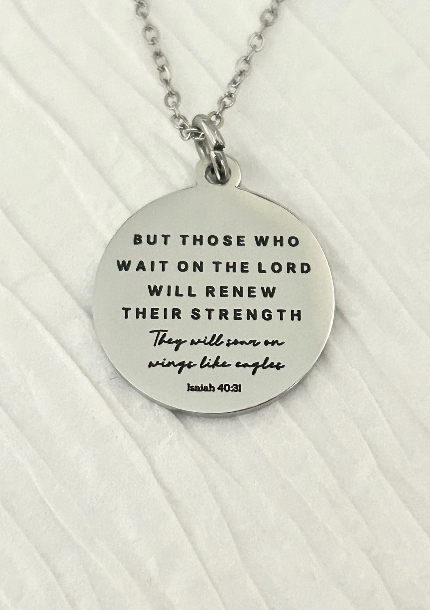 But Those who wait on The Lord Isaiah 40:31 Bible Verse Necklace, Christian Gifts, Scripture Jewelry