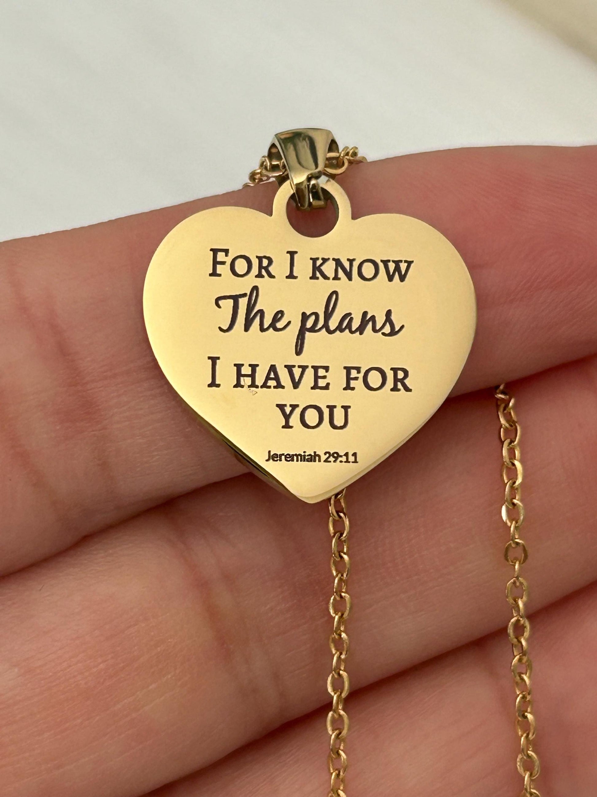 For I Know the Plans I Have for You Necklace, Jeremiah 29:11 Christian Necklace, Bible Verse Jewelry, Faith Necklace, Christian Gift