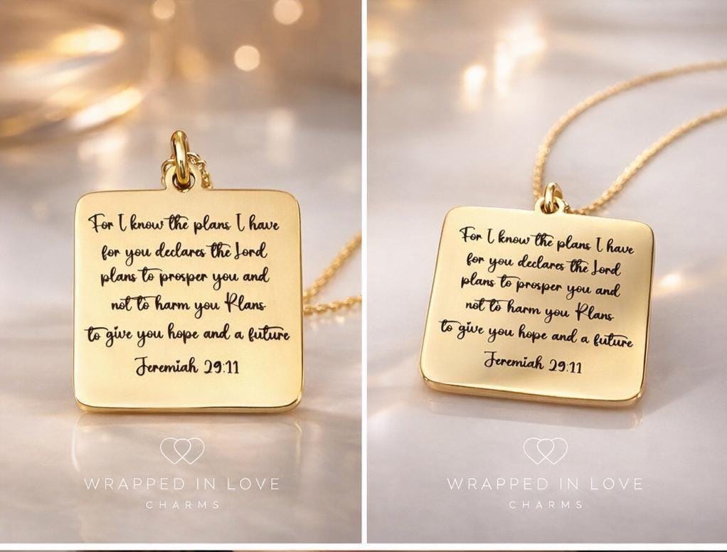 Jeremiah 29:11 Necklace, Christian Gift for Women, Faith Jewelry, Bible Verse Necklace, Inspirational Gift, Gift for Daughter God Has a Plan