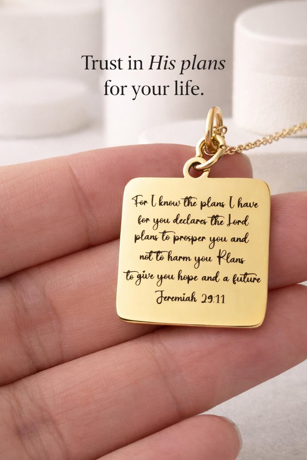 Jeremiah 29:11 Necklace, Christian Gift for Women, Faith Jewelry, Bible Verse Necklace, Inspirational Gift, Gift for Daughter God Has a Plan