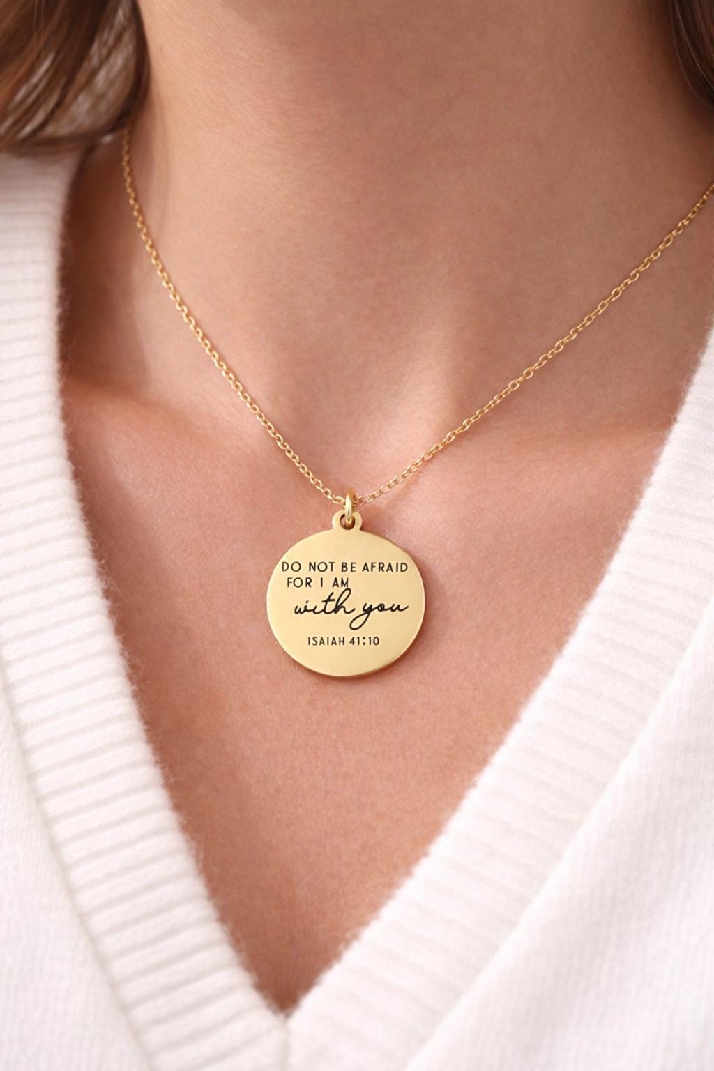 Isaiah 41:10 Necklace, Christian Gift for Women, Do Not Be Afraid Necklace, Bible Verse Jewelry, Faith Necklace, Inspirational Gift