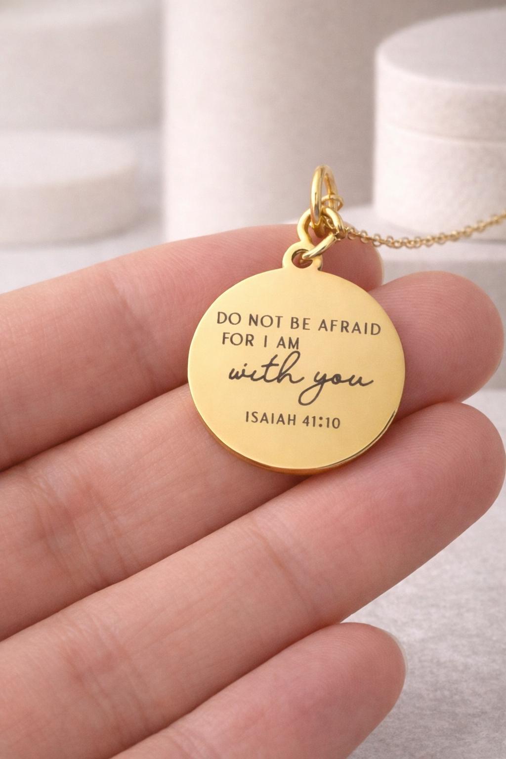 Isaiah 41:10 Necklace, Christian Gift for Women, Do Not Be Afraid Necklace, Bible Verse Jewelry, Faith Necklace, Inspirational Gift