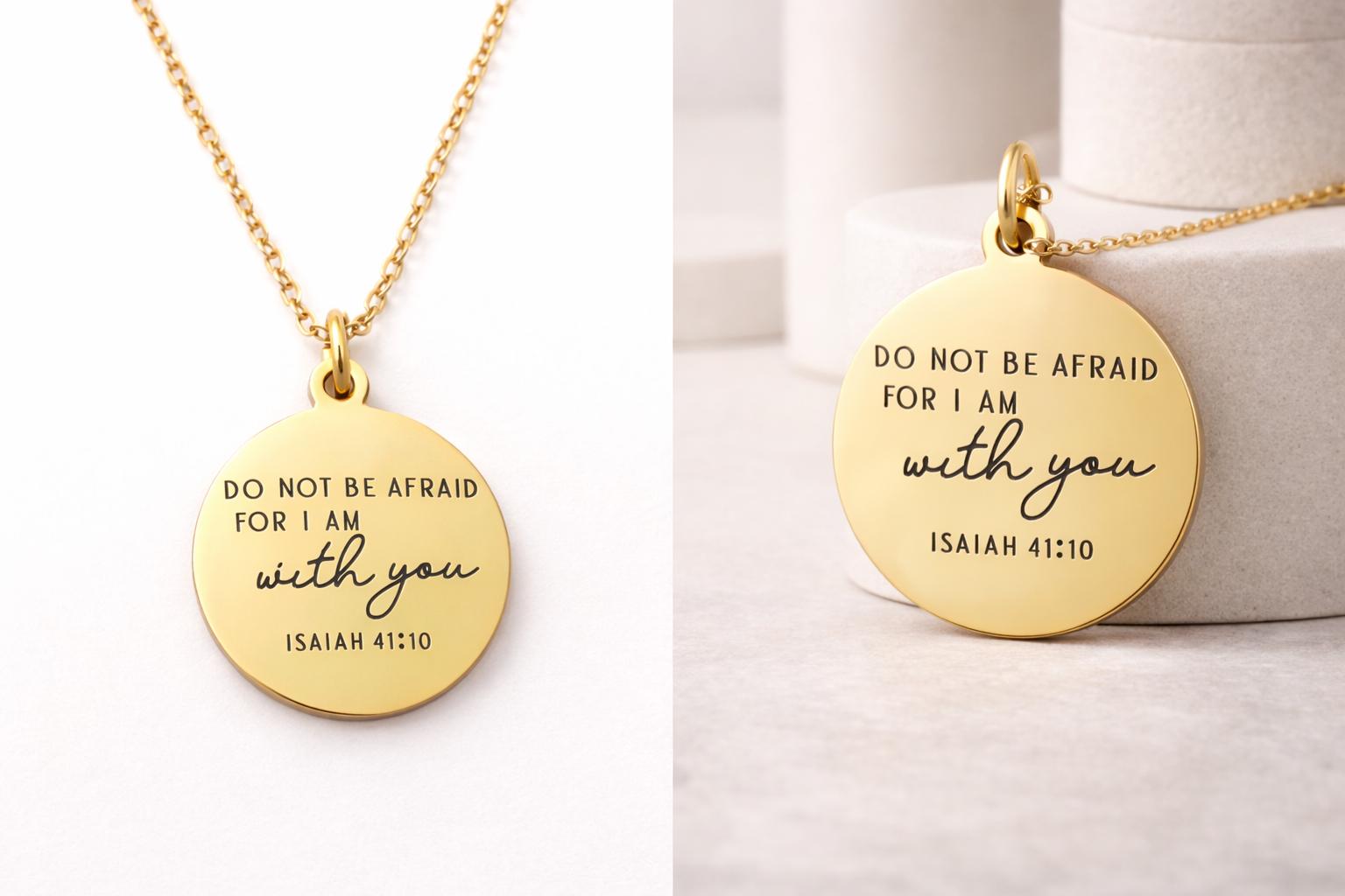 Isaiah 41:10 Necklace, Christian Gift for Women, Do Not Be Afraid Necklace, Bible Verse Jewelry, Faith Necklace, Inspirational Gift
