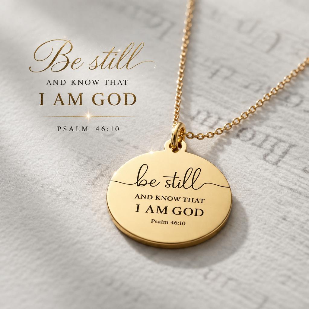 Be Still and Know Necklace | Psalm 46:10 Necklace | Christian Necklace | Bible Verse Jewelry | Faith Jewelry | Christian Gift for Women
