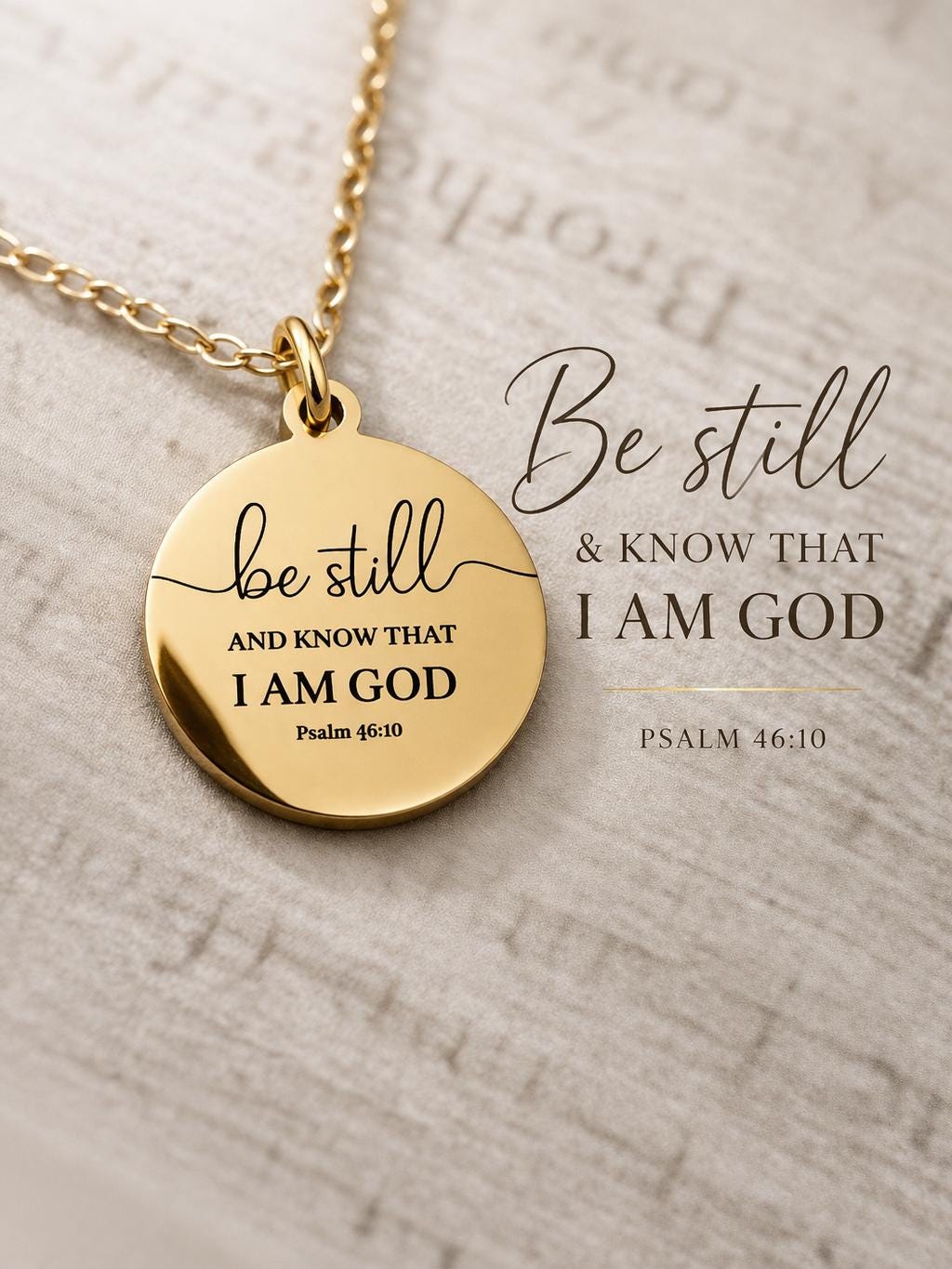 Be Still and Know Necklace | Psalm 46:10 Necklace | Christian Necklace | Bible Verse Jewelry | Faith Jewelry | Christian Gift for Women