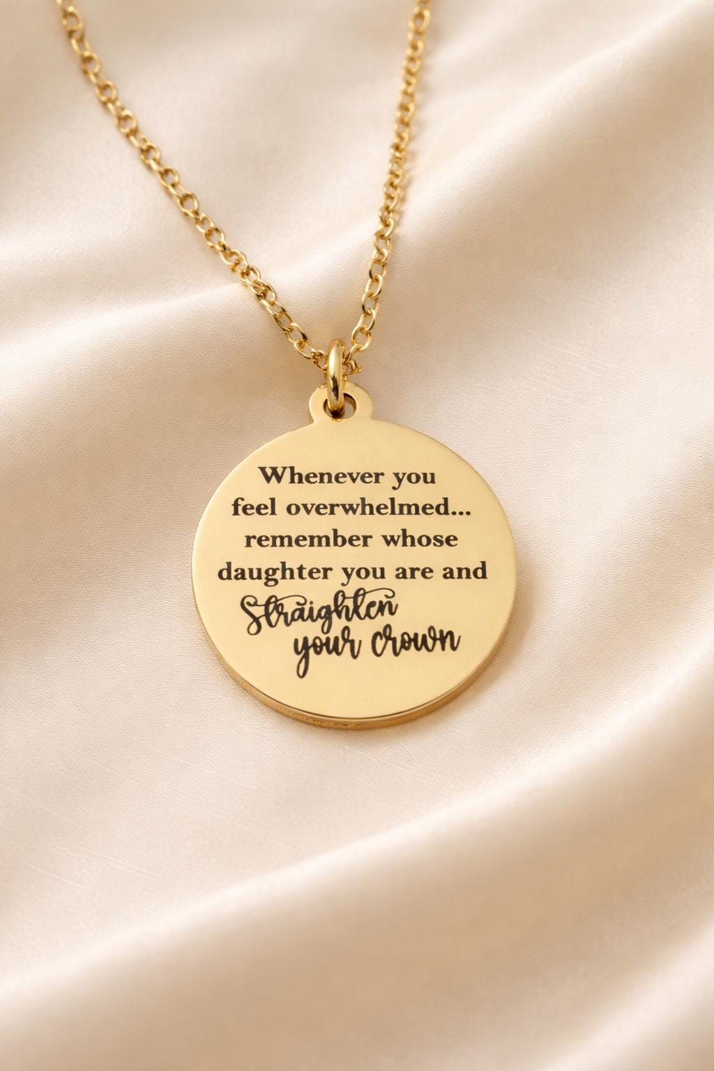 Remember Whose Daughter You Are Necklace, Straighten Your Crown Jewelry, Graduation Gift, Faith Necklace for Women, Christian Gift for Her