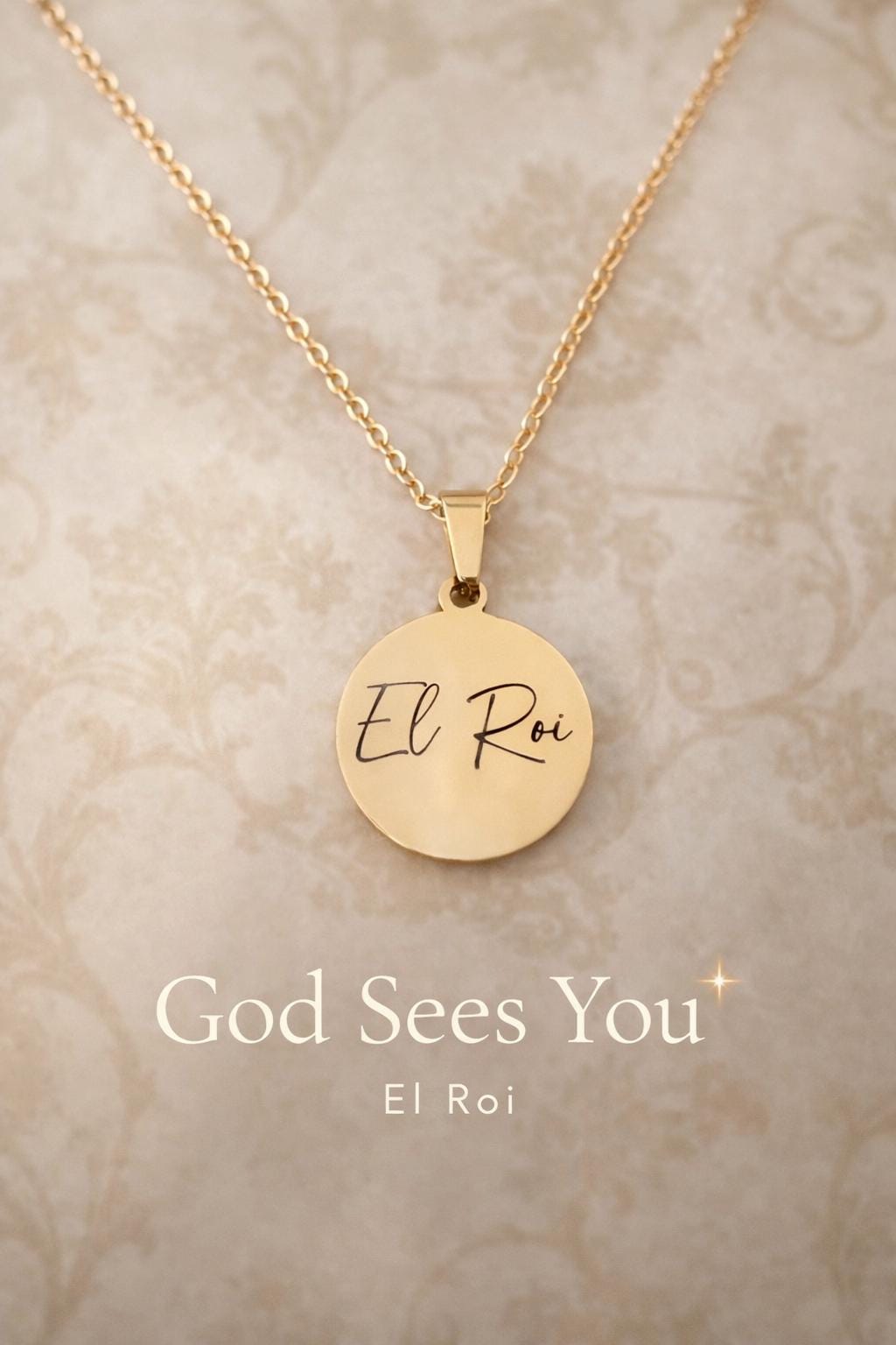 El Roi Necklace The God Who Sees Me, Christian Gold Necklace, Faith Jewelry for Women, Bible Inspired Gift, Encouragement Gift