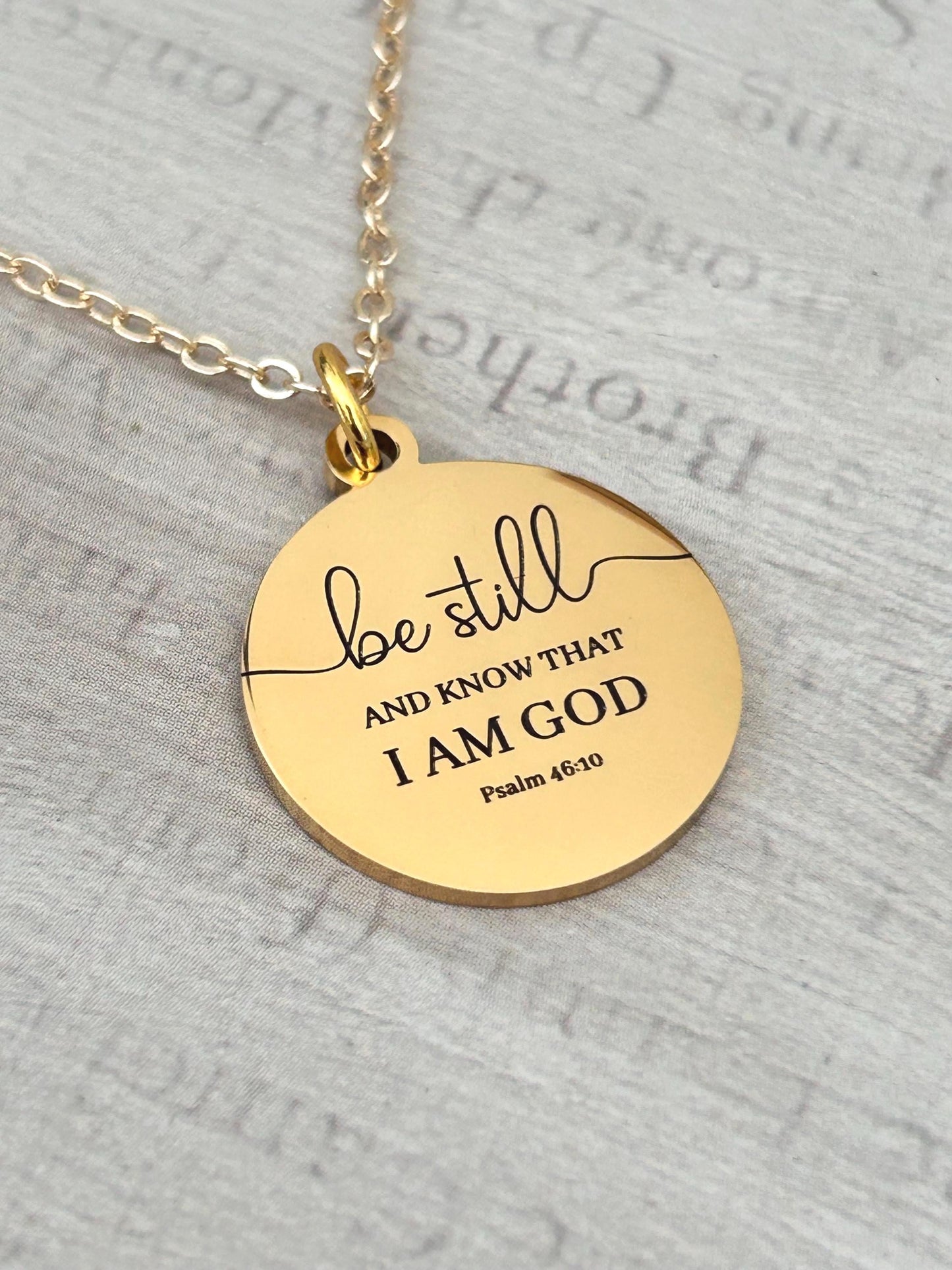 Be Still and Know Necklace | Psalm 46:10 Necklace | Christian Necklace | Bible Verse Jewelry | Faith Jewelry | Christian Gift for Women