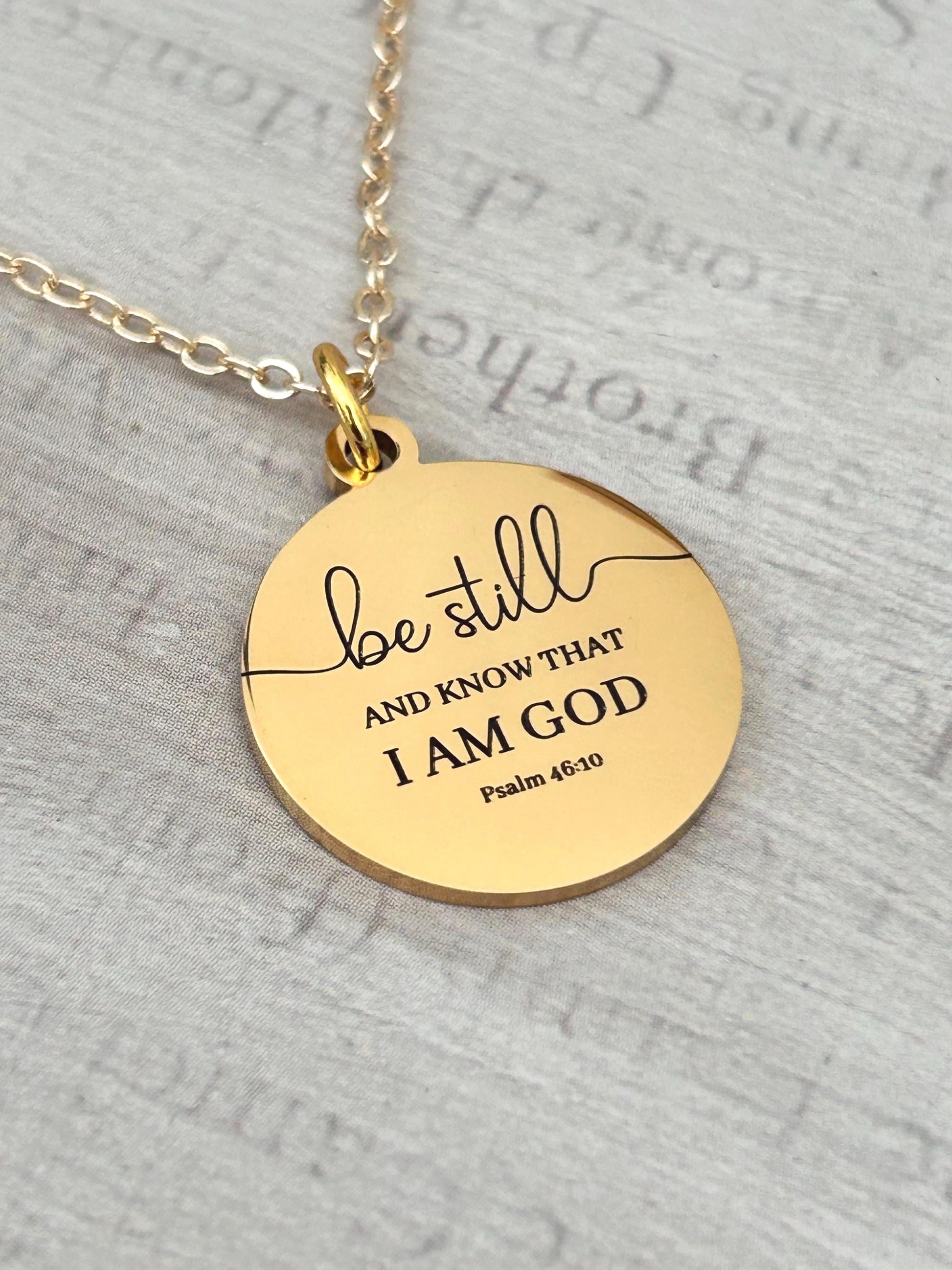 Be Still and Know Necklace | Psalm 46:10 Necklace | Christian Necklace | Bible Verse Jewelry | Faith Jewelry | Christian Gift for Women