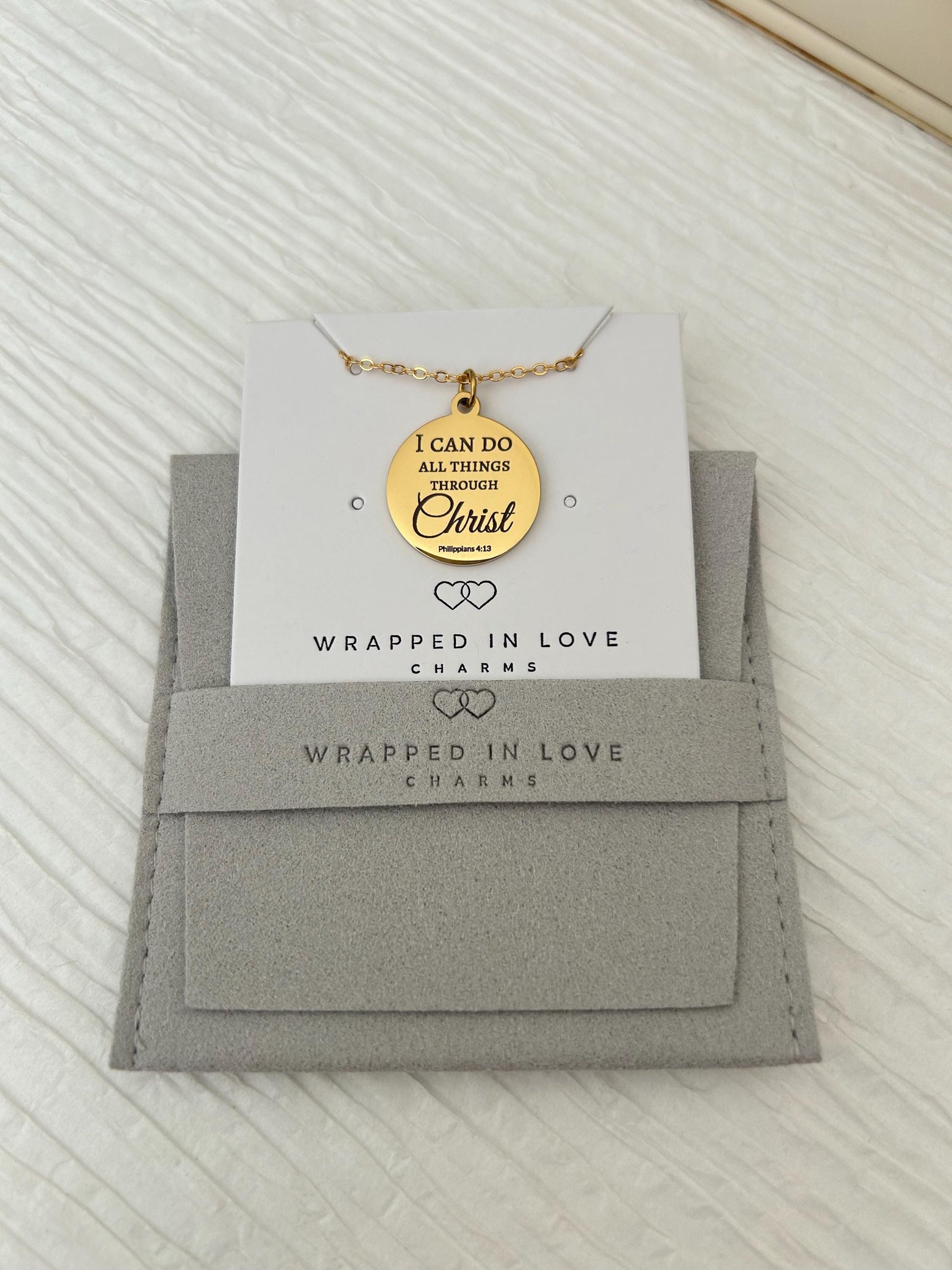 Christian Necklace Philippians 4:13, I Can Do All Things Through Christ, Faith Jewelry Gift, Inspirational Bible Verse Necklace