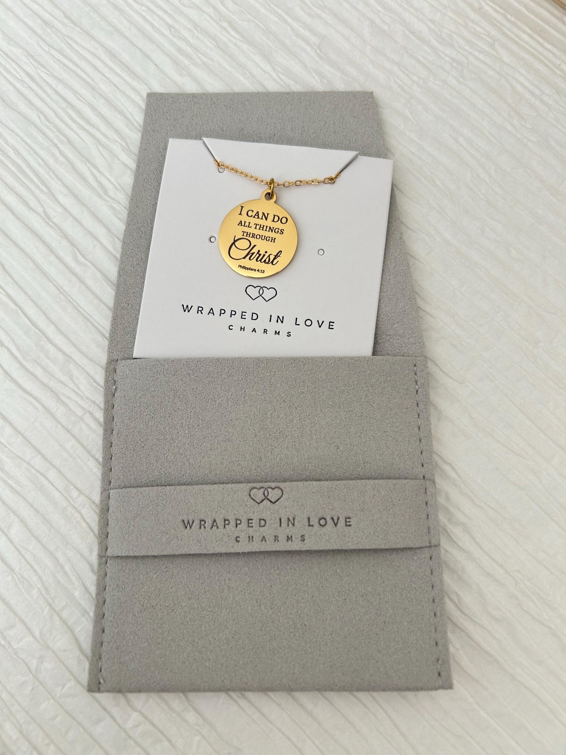 Christian Necklace Philippians 4:13, I Can Do All Things Through Christ, Faith Jewelry Gift, Inspirational Bible Verse Necklace