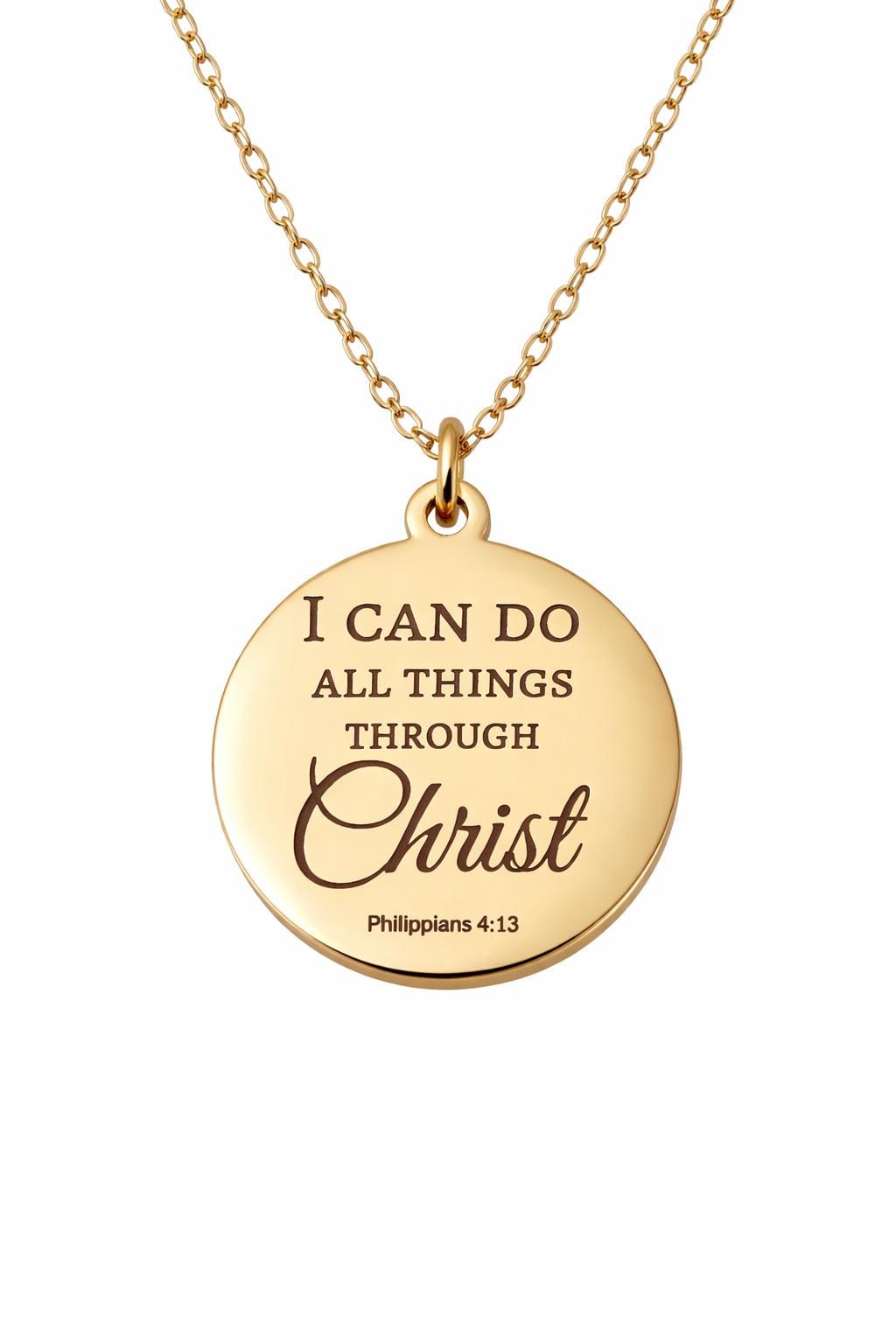 I Can Do All Things Through Christ Necklace, Philippians 4:13 Jewelry, Christian Gift for Women, Faith Necklace, Inspirational Bible Verse