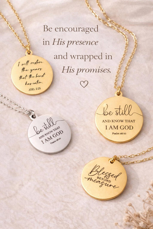 Stainless Steel Custom Bible Verse Necklace, Personalized Christian Gifts, Baptism Affirmation Necklace, Motivational Gift for Her