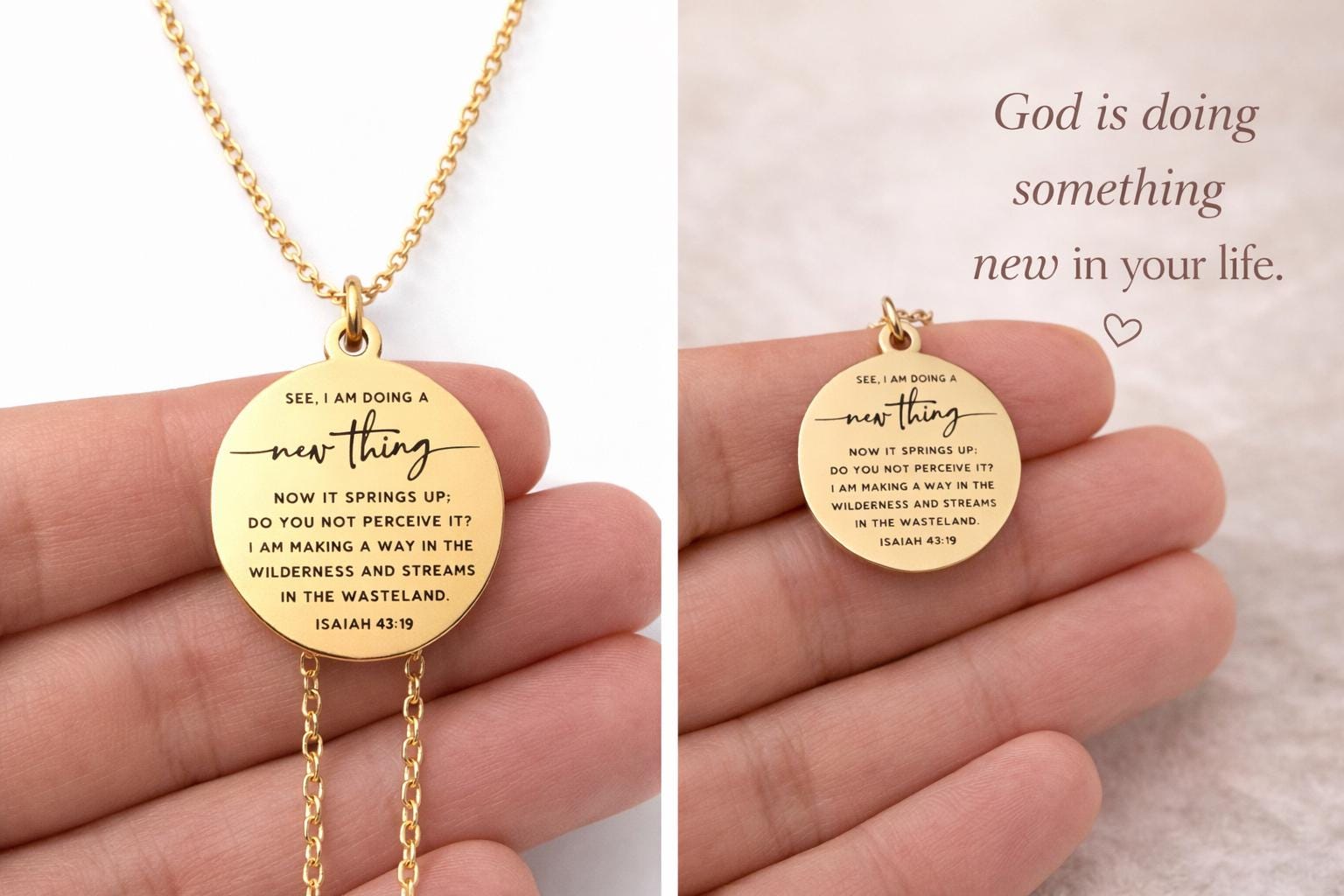 Custom Bible Verse Necklace, Personalized Christian Gift for Her, Faith Jewelry, Encouragement Gift, Baptism Gift