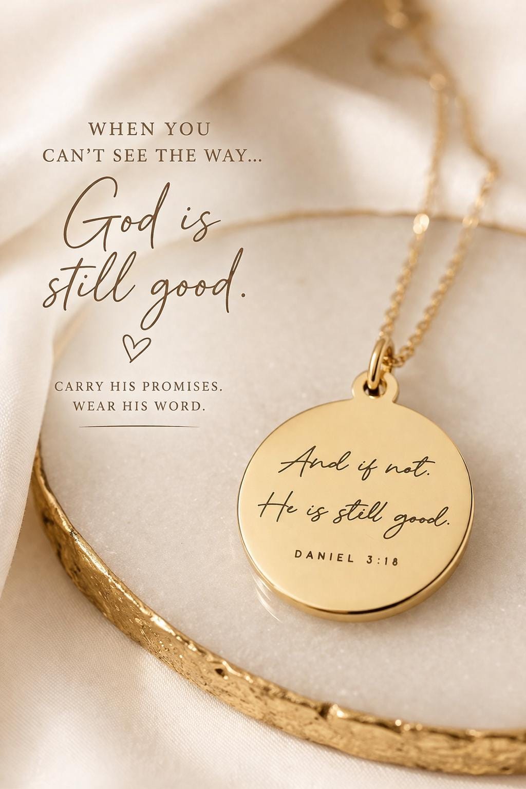Christian Necklace And If Not, He Is Still Good Daniel 3:18 | Faith Jewelry Gift for Women | Bible Verse Necklace | Inspirational Gift