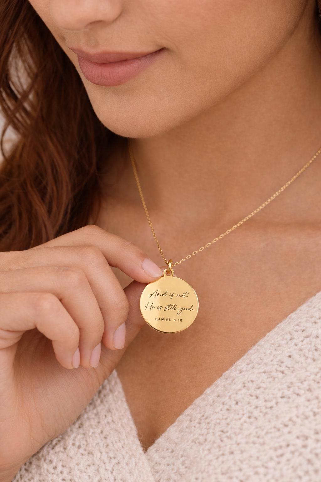 And if not He is still good bible verse Necklace, Daniel 3:18, Christian Gifts, Scripture Jewelry, Goodness necklace, God is still good
