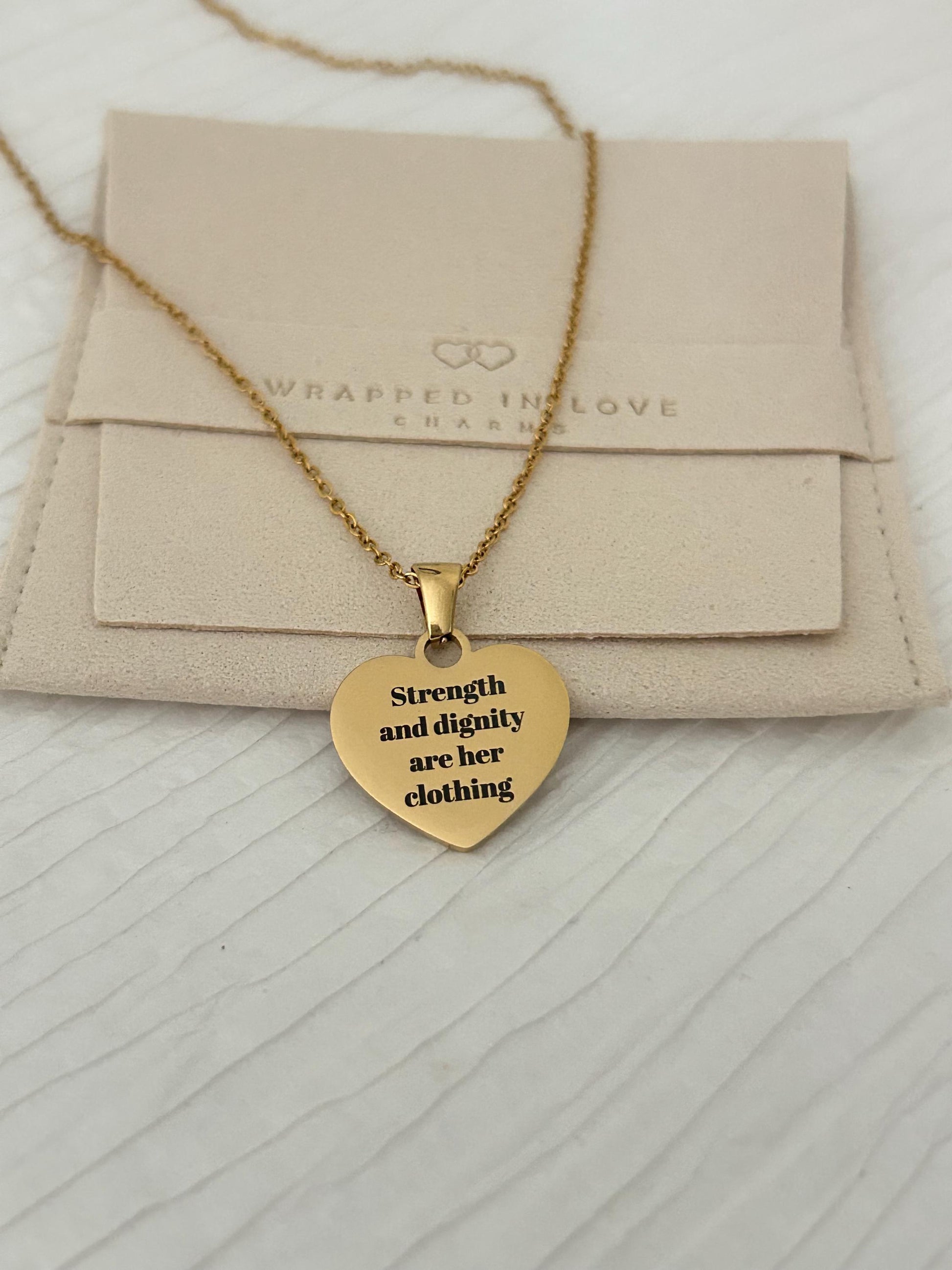 Proverbs 31:25 Necklace, Strength and Dignity Necklace, Christian Gift for Her, Bible Verse Jewelry, Faith Necklace, Inspirational Gift