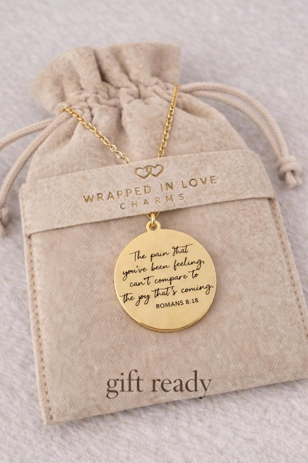 Romans 8:18 Necklace The Pain You’ve Been Feeling Can’t Compare Necklace Christian Encouragement Gift, Faith Jewelry for Women, Bible Verse