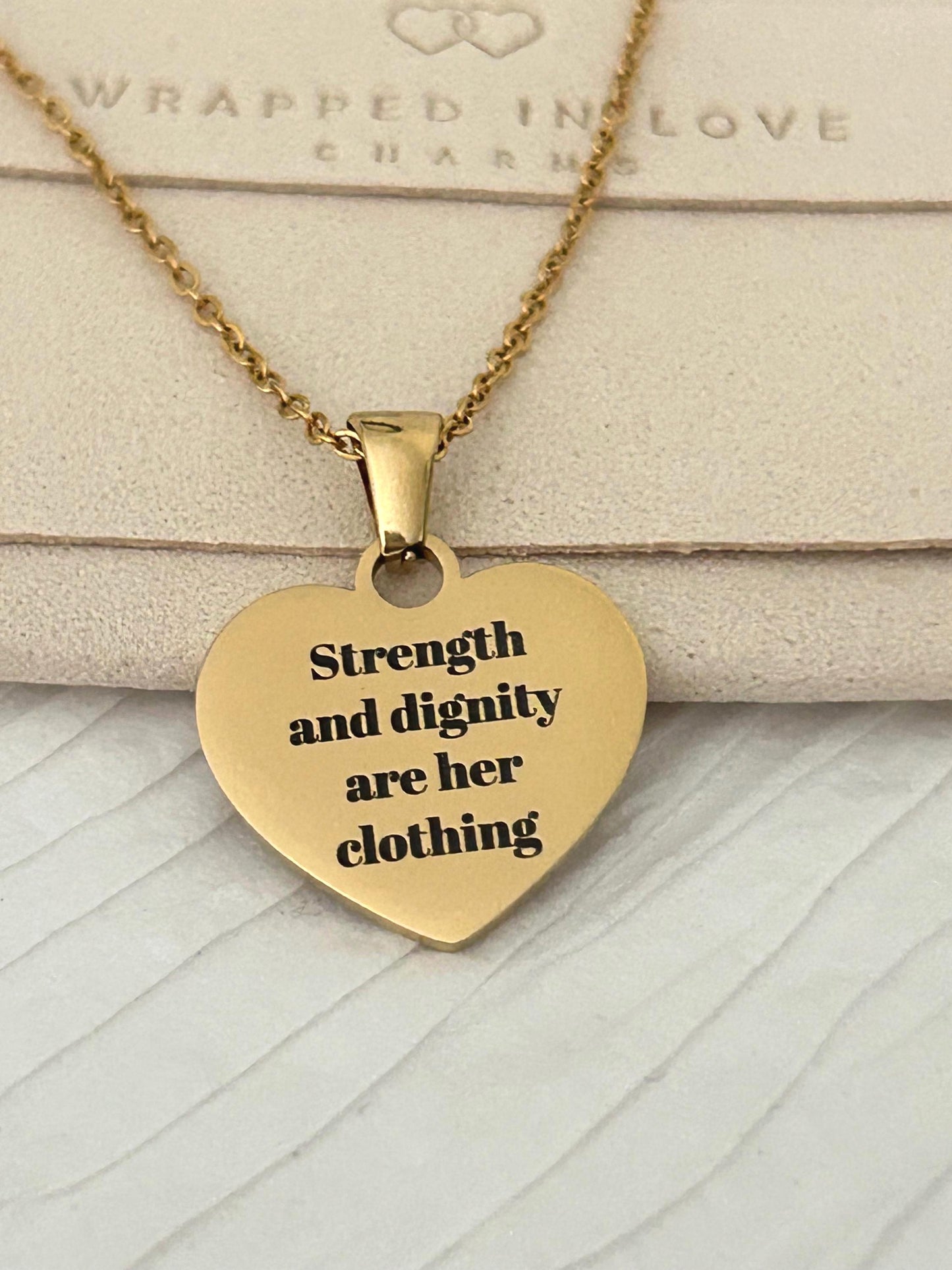 Proverbs 31:25 Necklace, Strength and Dignity Necklace, Christian Gift for Her, Bible Verse Jewelry, Faith Necklace, Inspirational Gift