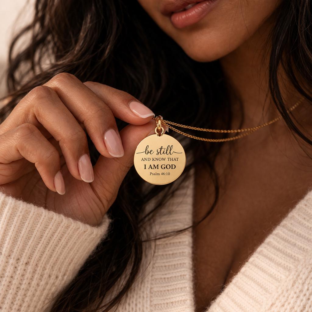 Be Still and Know Necklace | Psalm 46:10 Necklace | Christian Necklace | Bible Verse Jewelry | Faith Jewelry | Christian Gift for Women