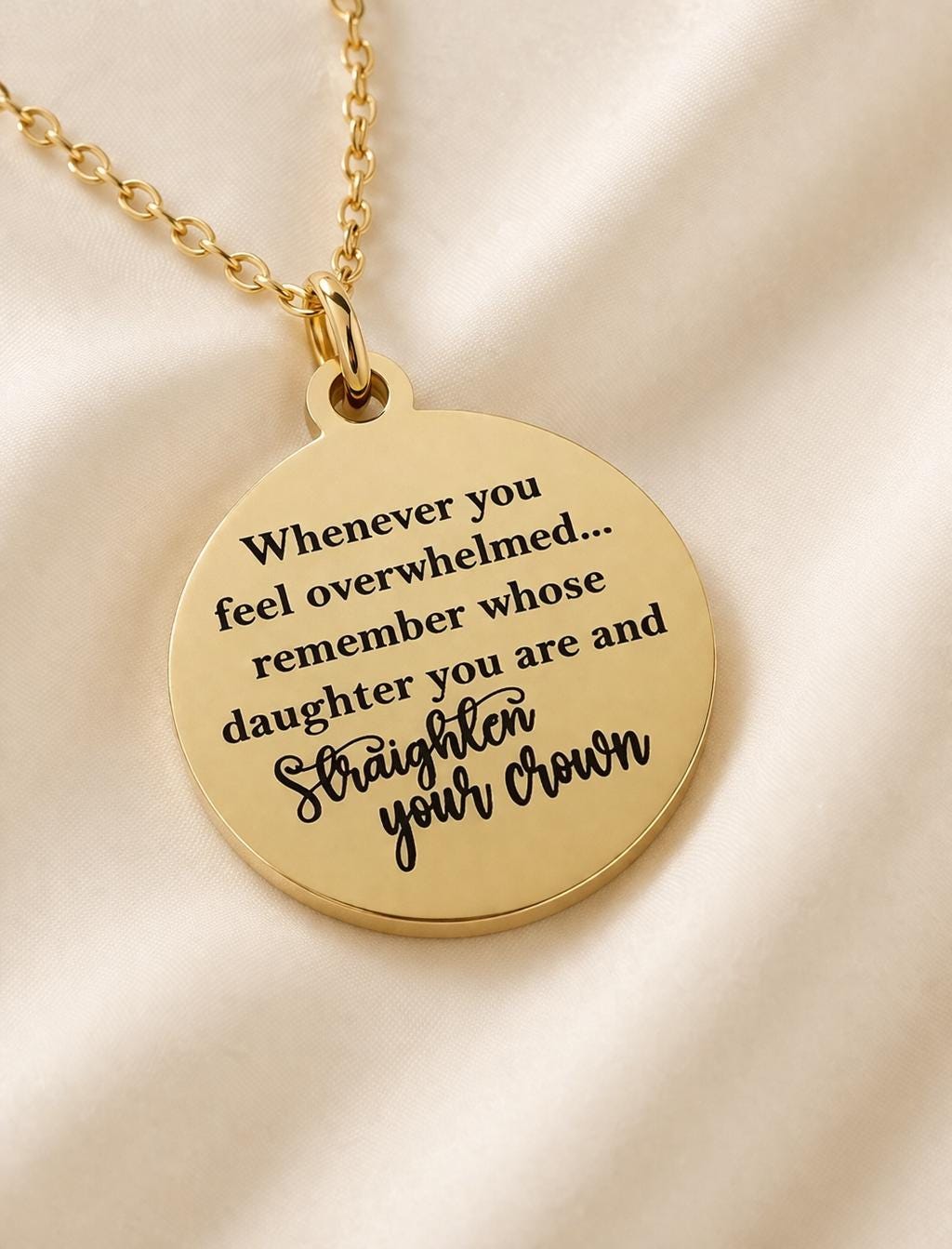 Remember Whose Daughter You Are Necklace, Straighten Your Crown Jewelry, Graduation Gift, Faith Necklace for Women, Christian Gift for Her