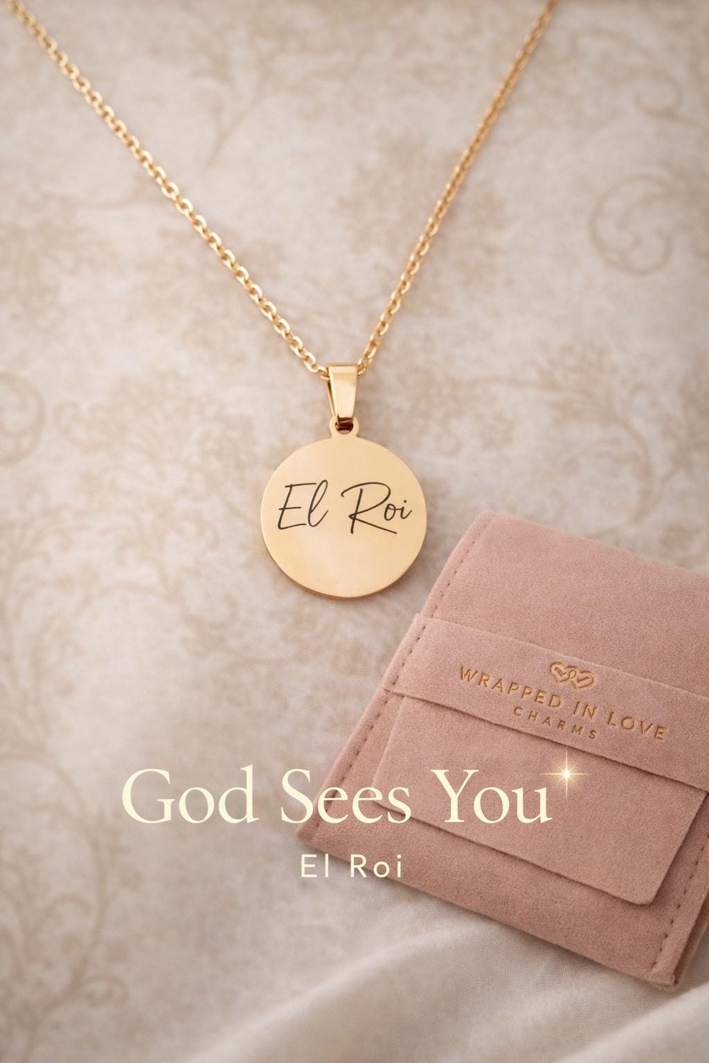 El Roi Necklace The God Who Sees Me, Christian Gold Necklace, Faith Jewelry for Women, Bible Inspired Gift, Encouragement Gift