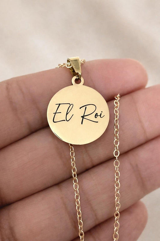 El Roi Necklace The God Who Sees Me, Christian Gold Necklace, Faith Jewelry for Women, Bible Inspired Gift, Encouragement Gift