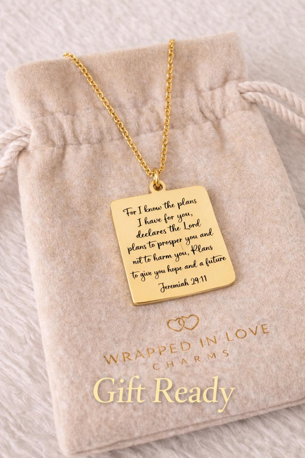 Jeremiah 29:11 Necklace, Christian Gift for Women, Faith Jewelry, Bible Verse Necklace, Inspirational Gift, Gift for Daughter God Has a Plan