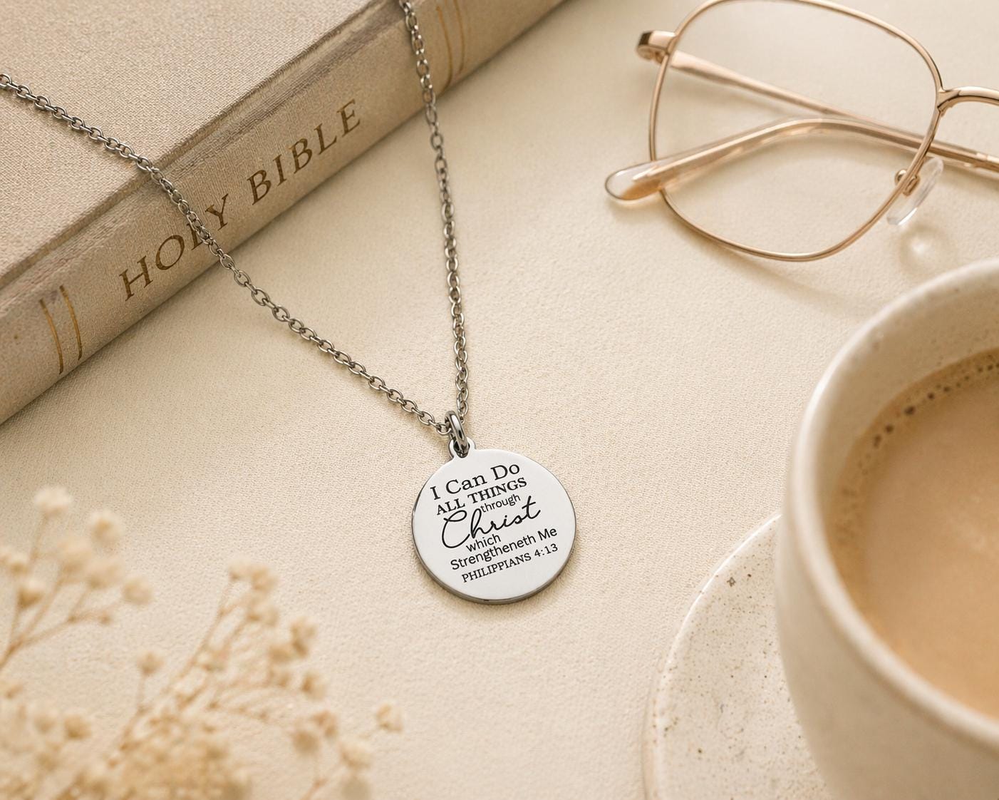 I Can Do All Things Through Christ Necklace, Christian Gift for Women, Philippians 4:13 Jewelry, Faith Necklace, Mothers Day Gifts