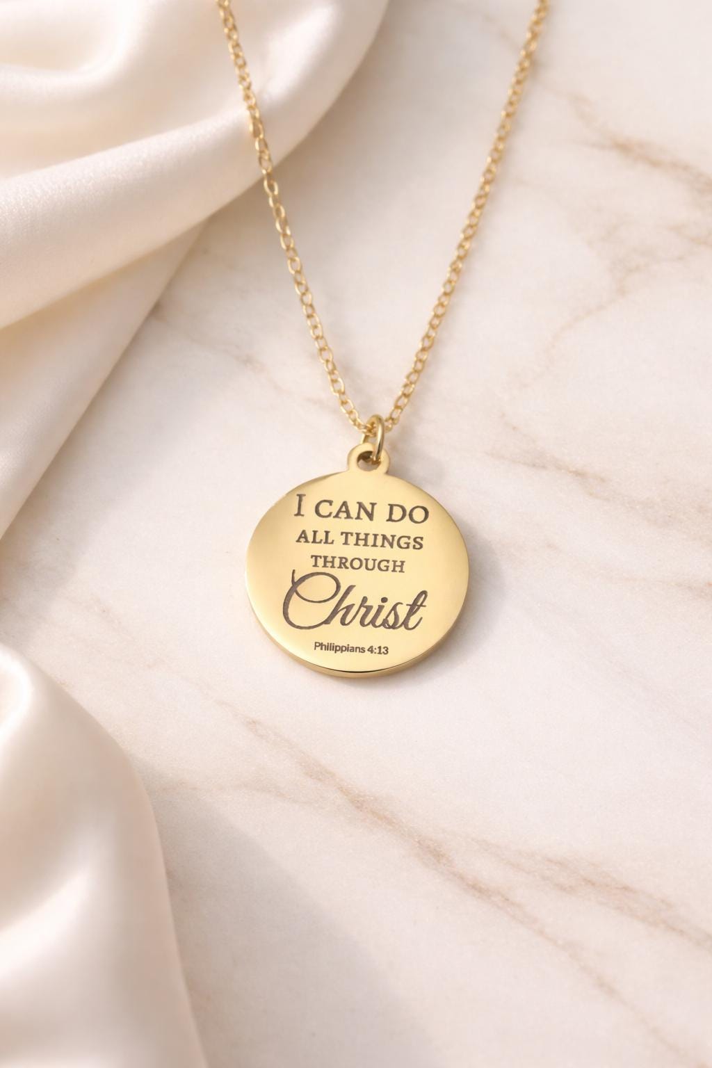 I Can Do All Things Through Christ Necklace, Philippians 4:13 Jewelry, Christian Gift for Women, Faith Necklace, Inspirational Bible Verse