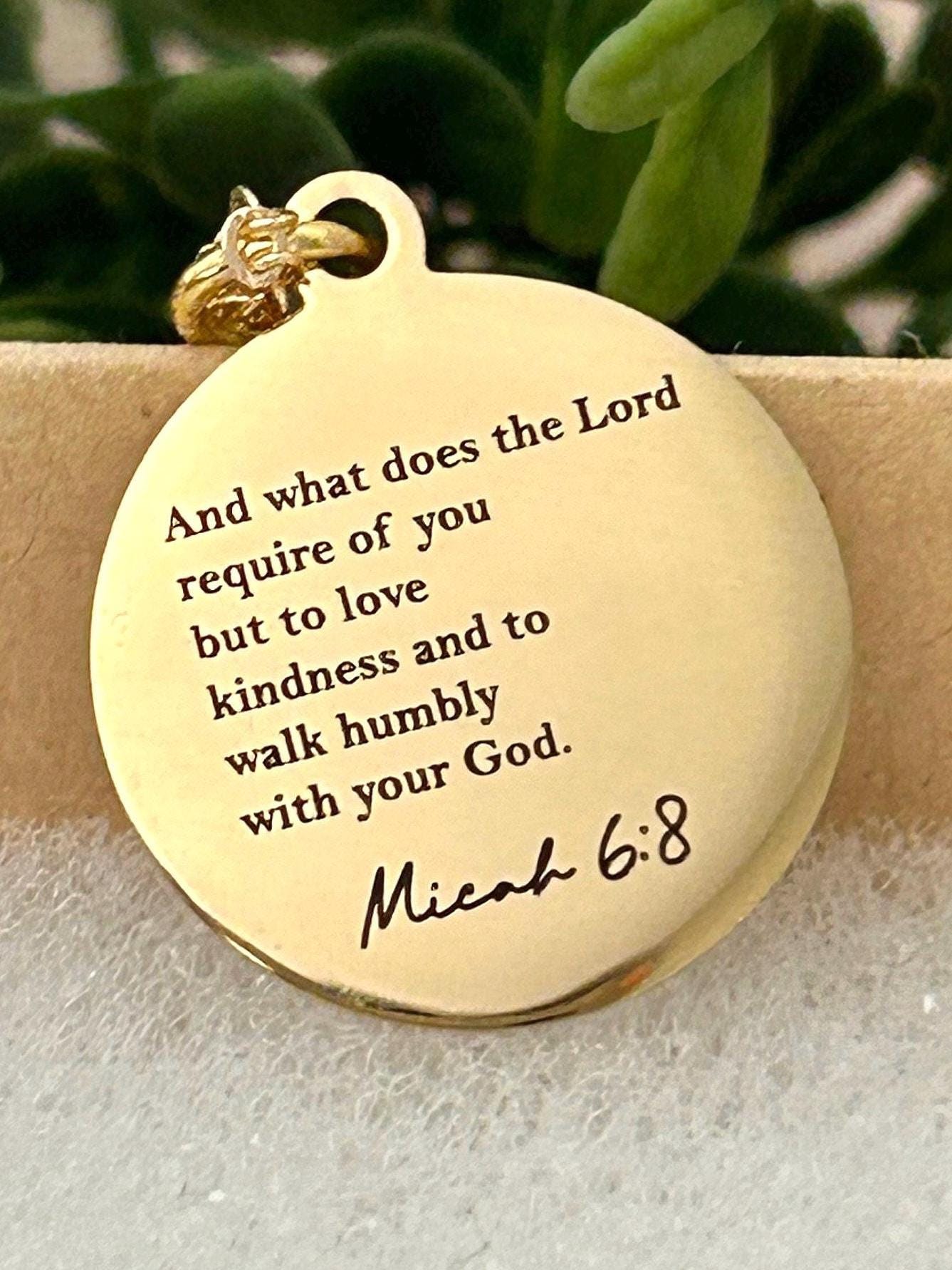 And what does the LORD require of you Micah 6:8 Bible Verse Necklace, Christian Gifts, Scripture jewelry, Gifts for Mom, Christian Necklace