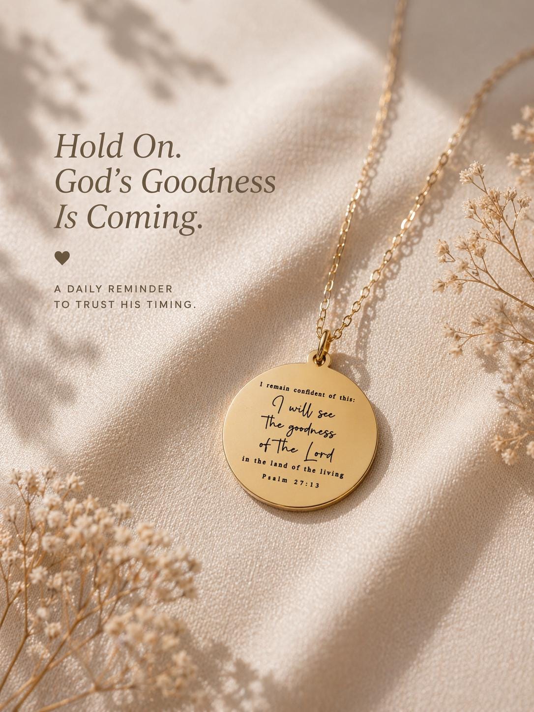 Psalm 27:13 Necklace, I Remain Confident of This Necklace, Christian Gifts for Women, Faith Jewelry, Encouragement Gift, Mothers Day Gift