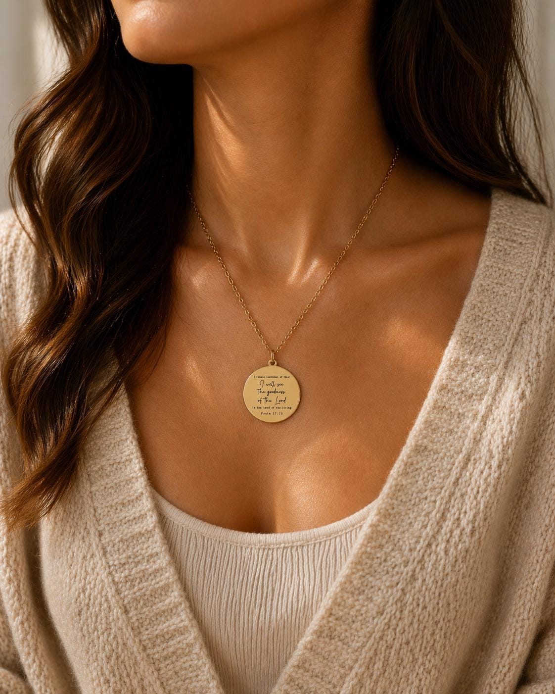 Psalm 27:13 Necklace, I Remain Confident of This Necklace, Christian Gifts for Women, Faith Jewelry, Encouragement Gift, Mothers Day Gift
