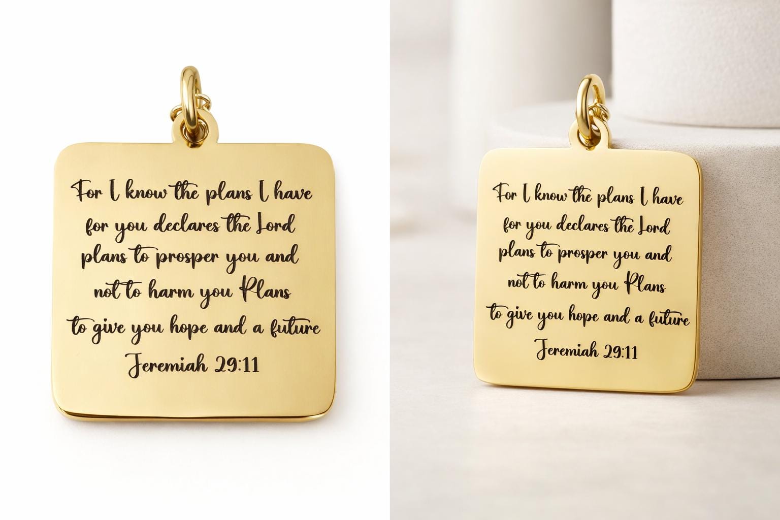For I know the plans that I have for you bible verse Necklace Jeremiah 29:11 Gifts Christian Gifts Engraved Christian Jewelry Baptism Gifts