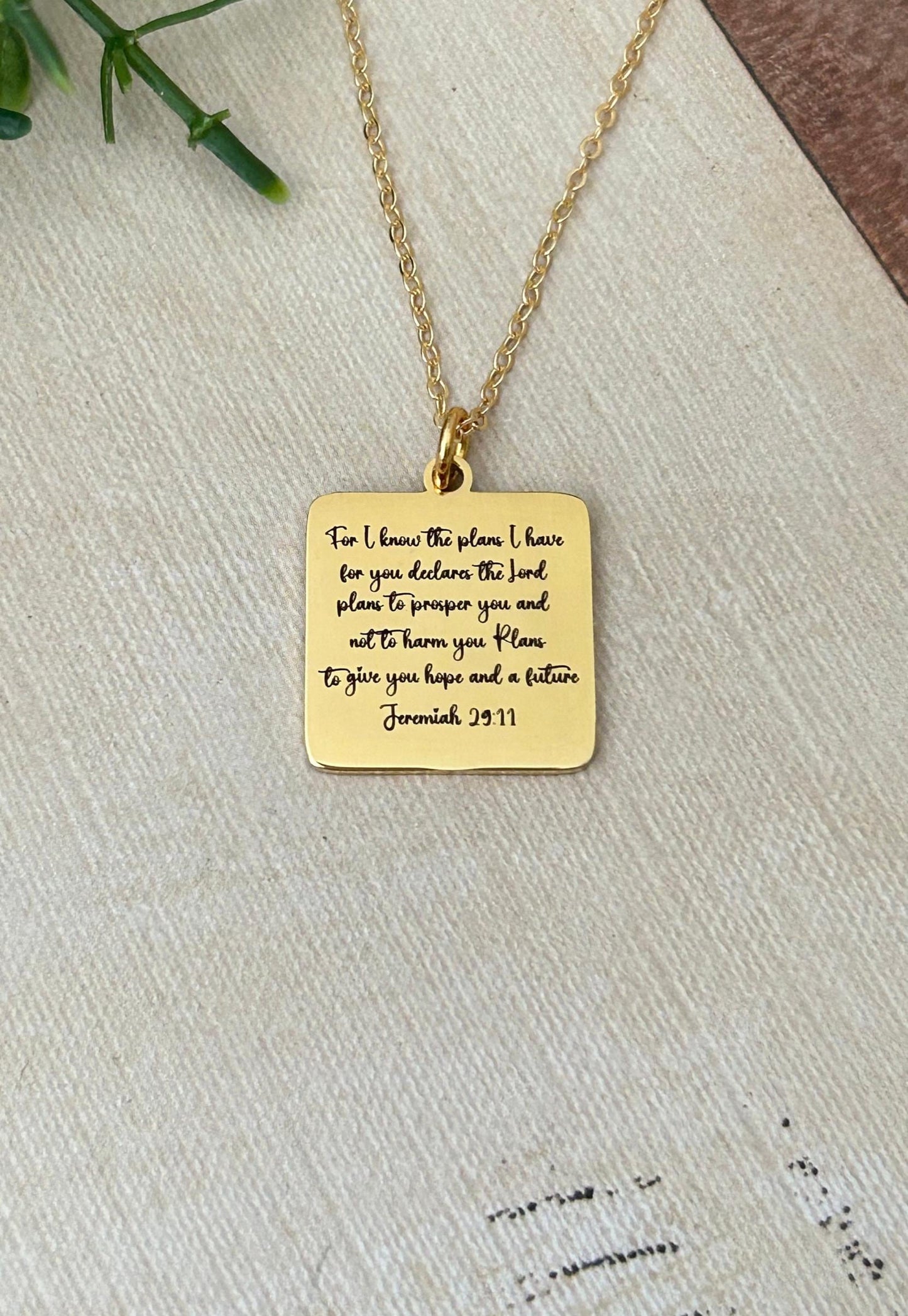 For I know the plans that I have for you bible verse Necklace Jeremiah 29:11 Gifts Christian Gifts Engraved Christian Jewelry Baptism Gifts