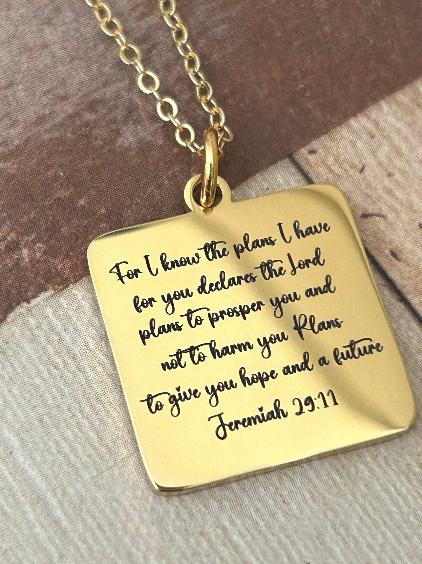 For I know the plans that I have for you bible verse Necklace Jeremiah 29:11 Gifts Christian Gifts Engraved Christian Jewelry Baptism Gifts