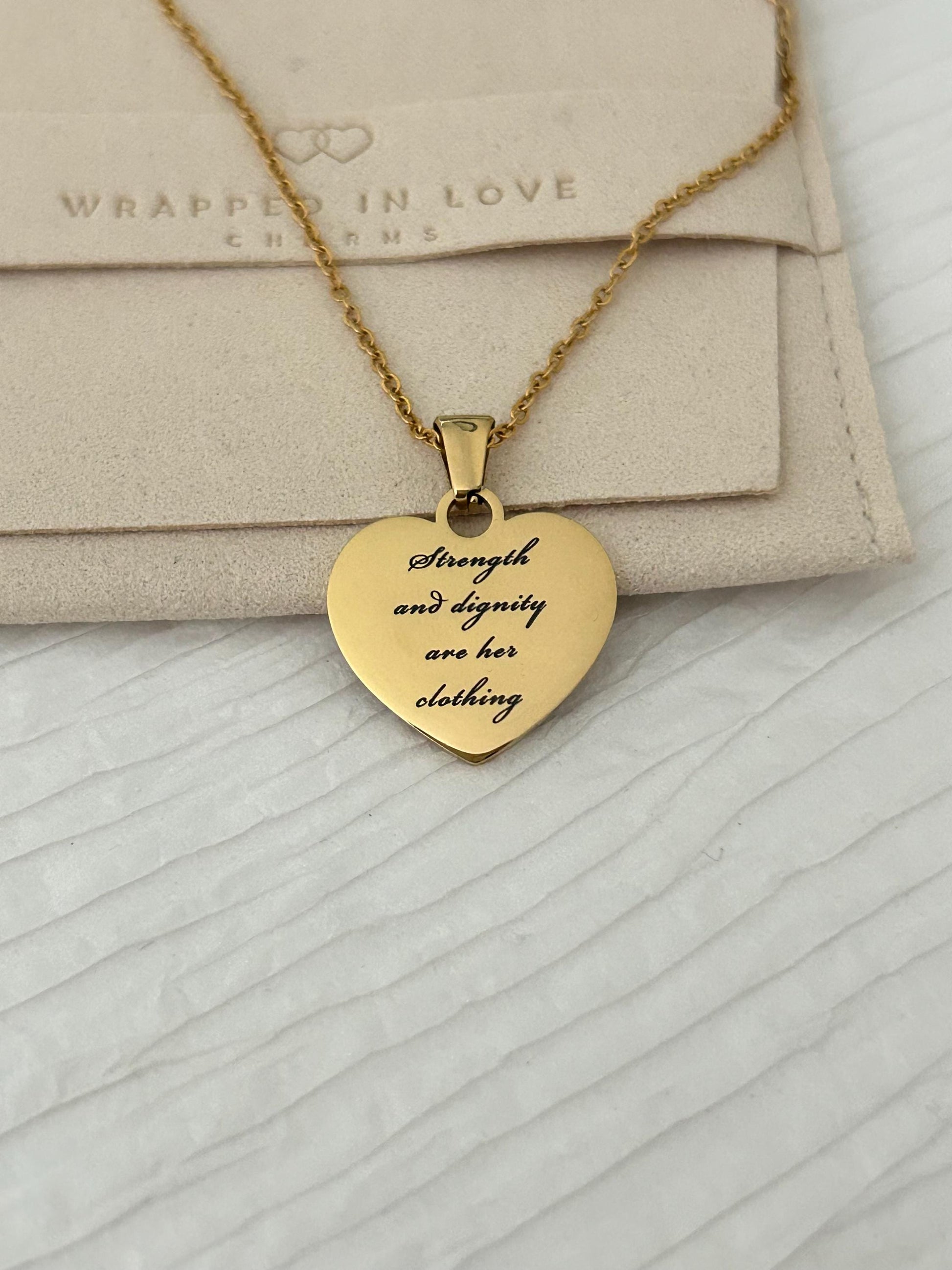Proverbs 31:25 Necklace, Strength and Dignity Necklace, Christian Gift for Her, Bible Verse Jewelry, Faith Necklace, Mothers Day Gift