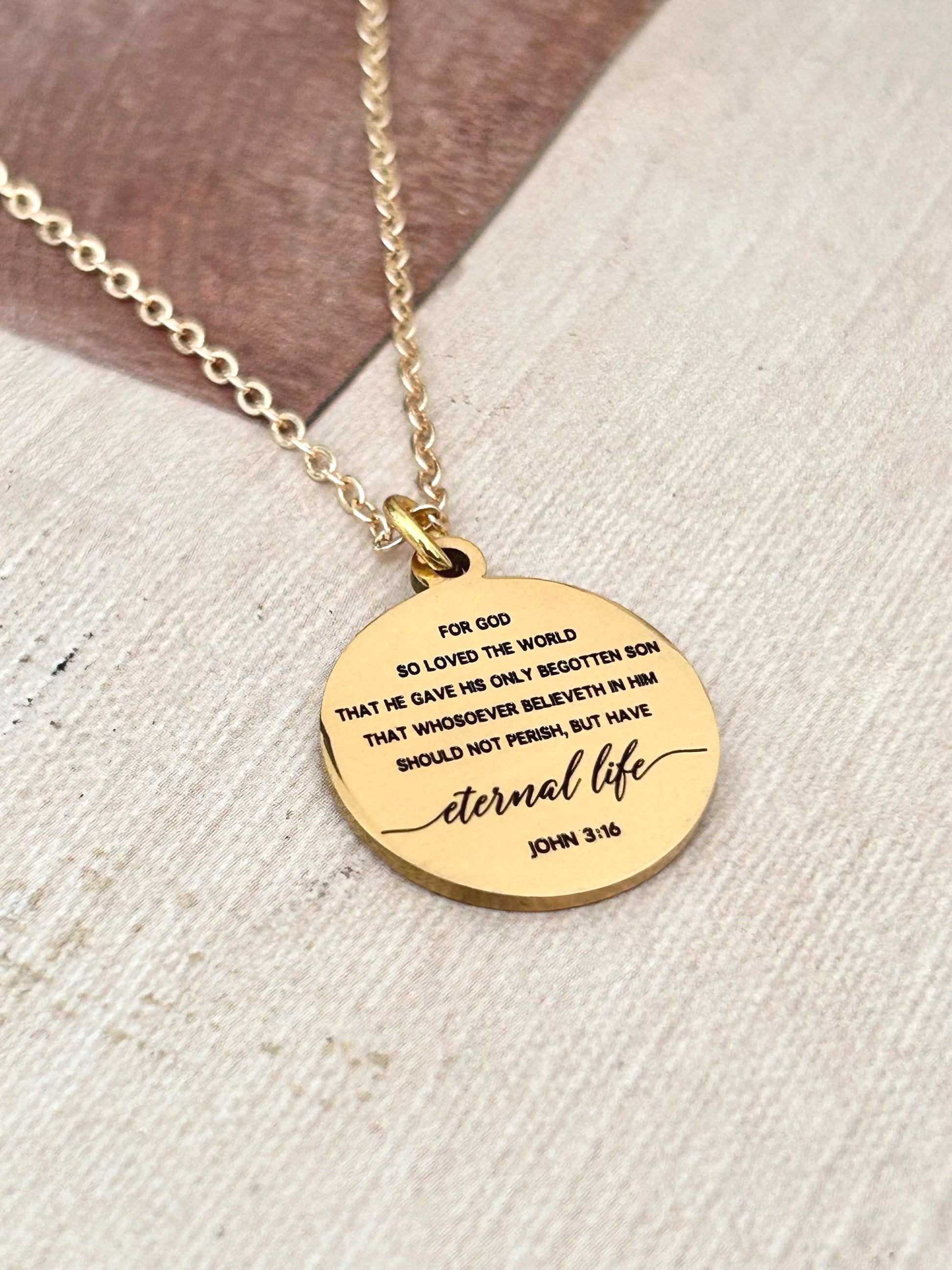 Bible Verse Necklace John 3:16, For God so loved the World, Christian Gifts Jewelry, Personalized Jewelry, Unique birthday gift, Baptism