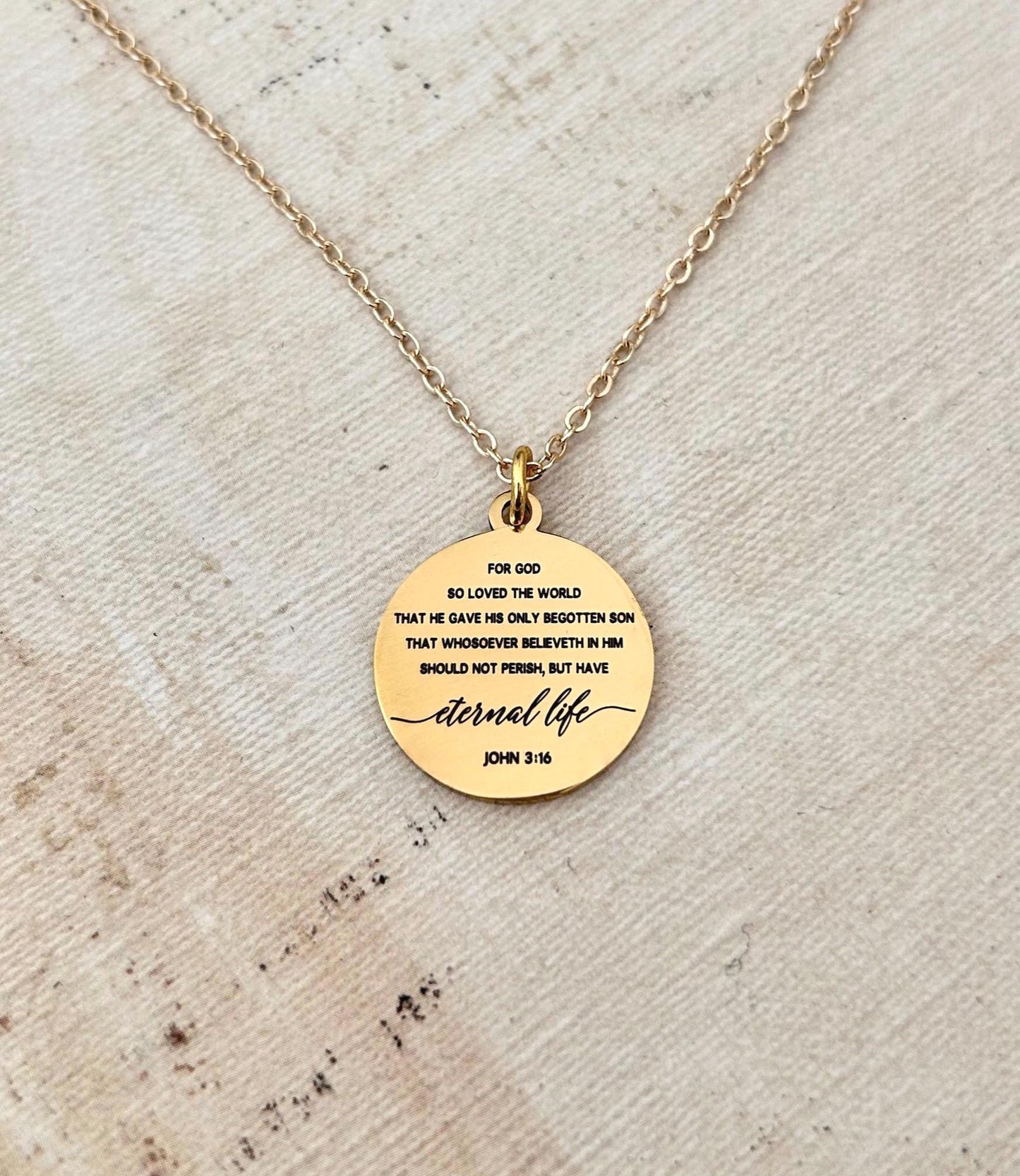 Bible Verse Necklace John 3:16, For God so loved the World, Christian Gifts Jewelry, Personalized Jewelry, Unique birthday gift, Baptism