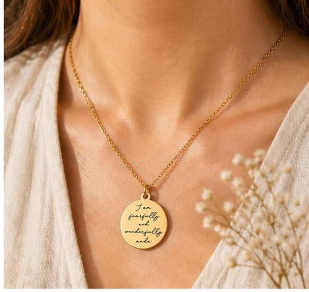 Fearfully and Wonderfully Made Necklace, Psalm 139:14 Jewelry, Christian Gift for Women, Inspirational Bible Verse Necklace, Faith Jewelry