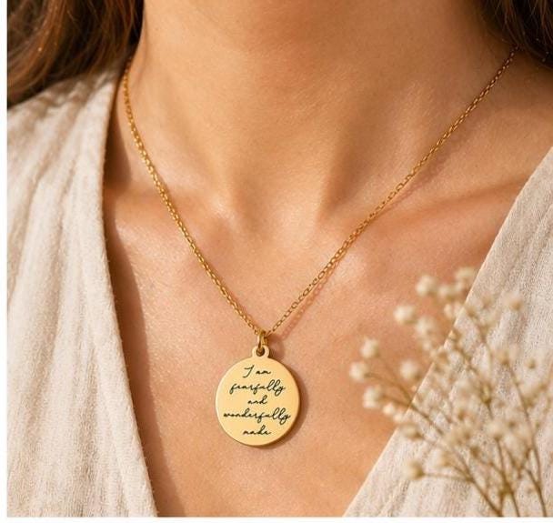 Fearfully and Wonderfully Made Necklace, Psalm 139:14 Jewelry, Christian Gift for Women, Inspirational Bible Verse Necklace, Faith Jewelry