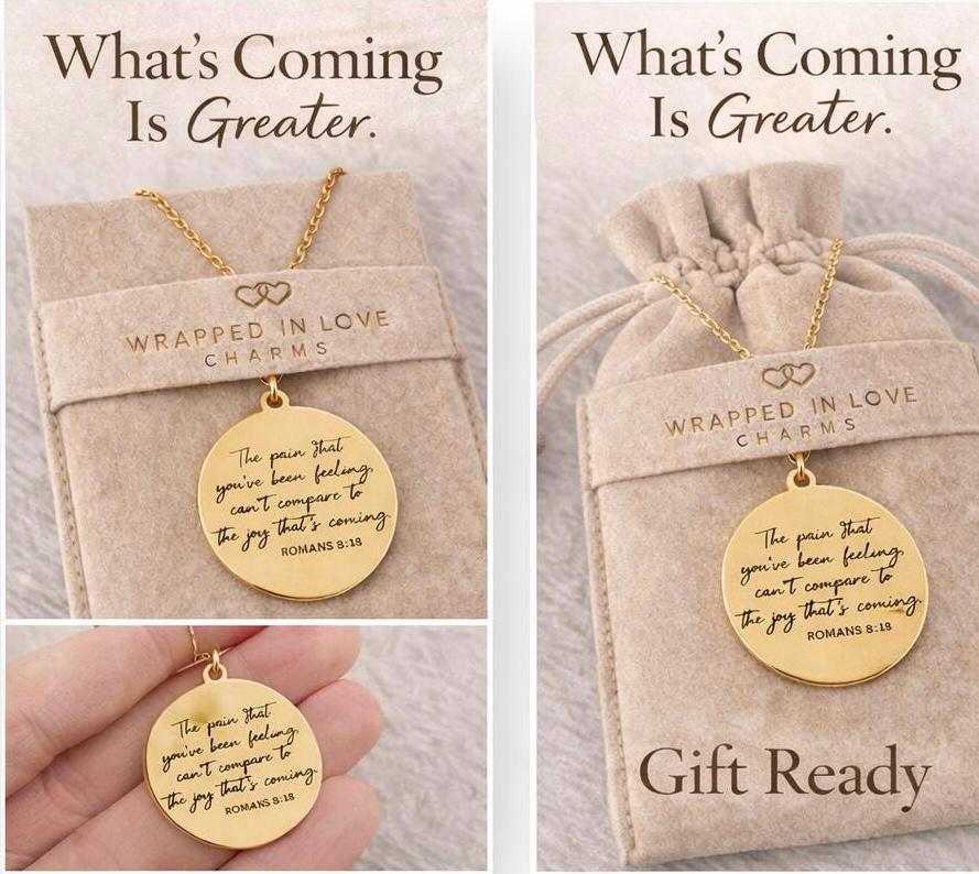 Romans 8:18 Necklace The Pain You’ve Been Feeling Can’t Compare Necklace Christian Encouragement Gift, Faith Jewelry for Women, Bible Verse