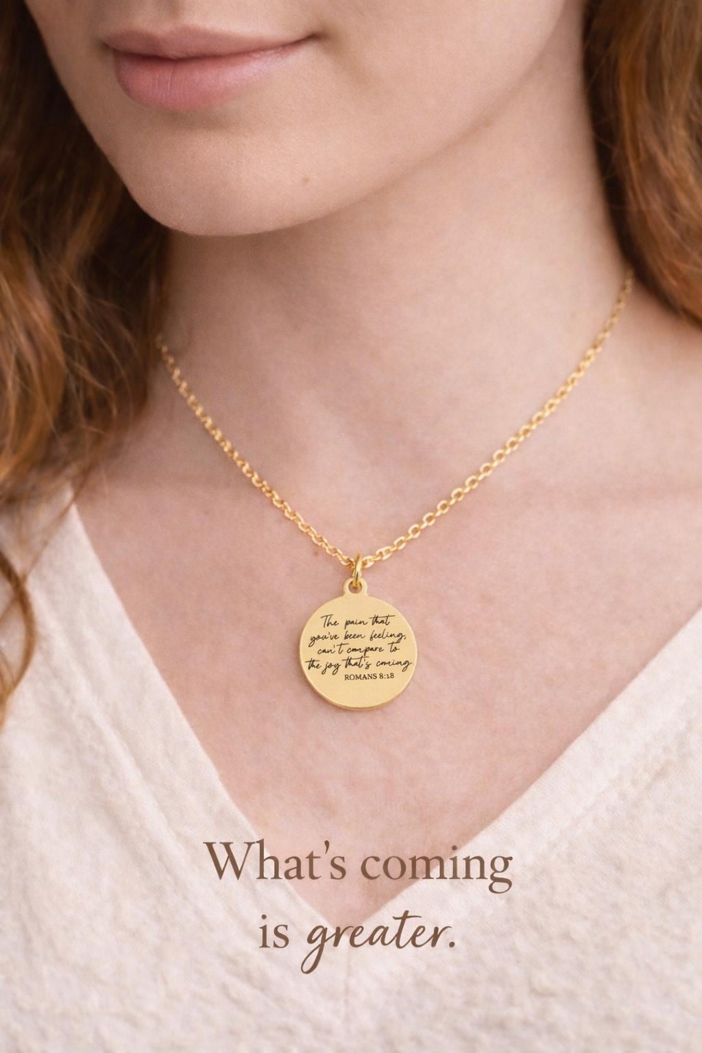 Romans 8:18 Necklace, The Pain You’ve Been Feeling Can’t Compare Necklace, Christian Encouragement Gift, Faith Jewelry for Women, Bible Vers
