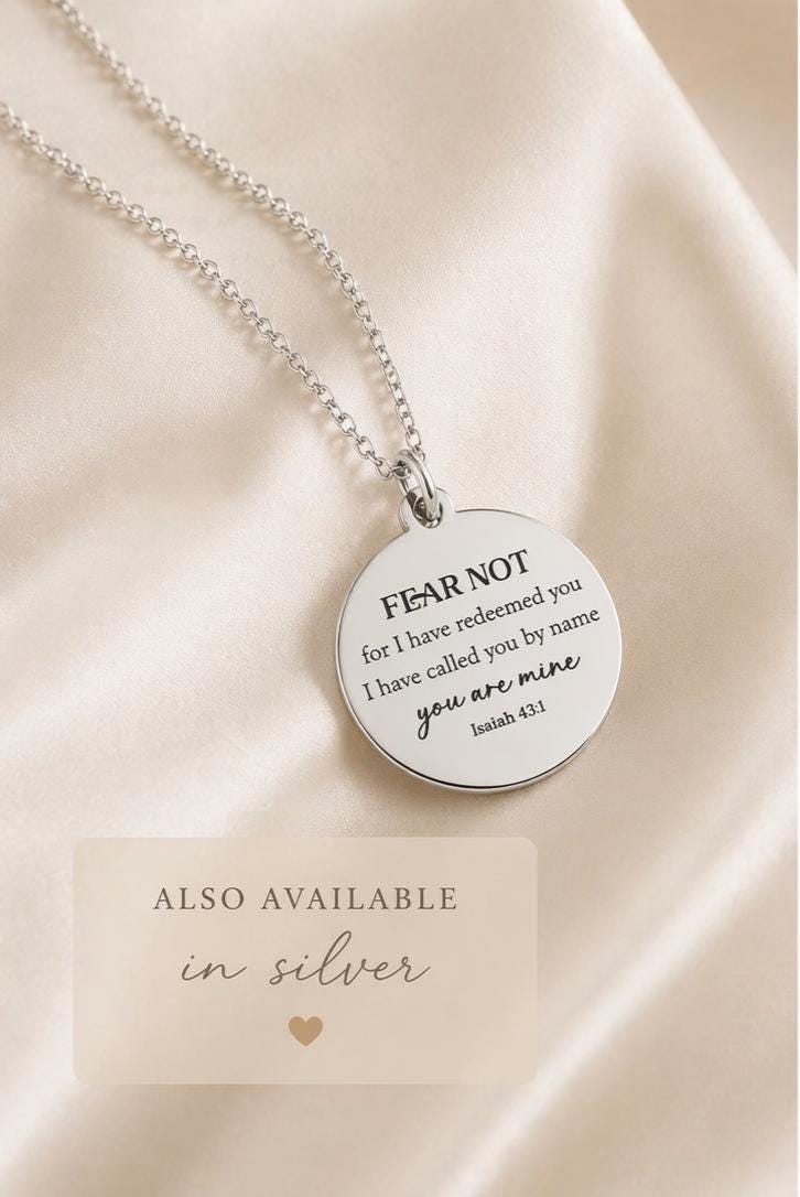 Fear Not Necklace Isaiah 43:1 | Christian Gift for Women | Bible Verse Jewelry | Faith Necklace | Encouragement Gift | Inspirational Pendant