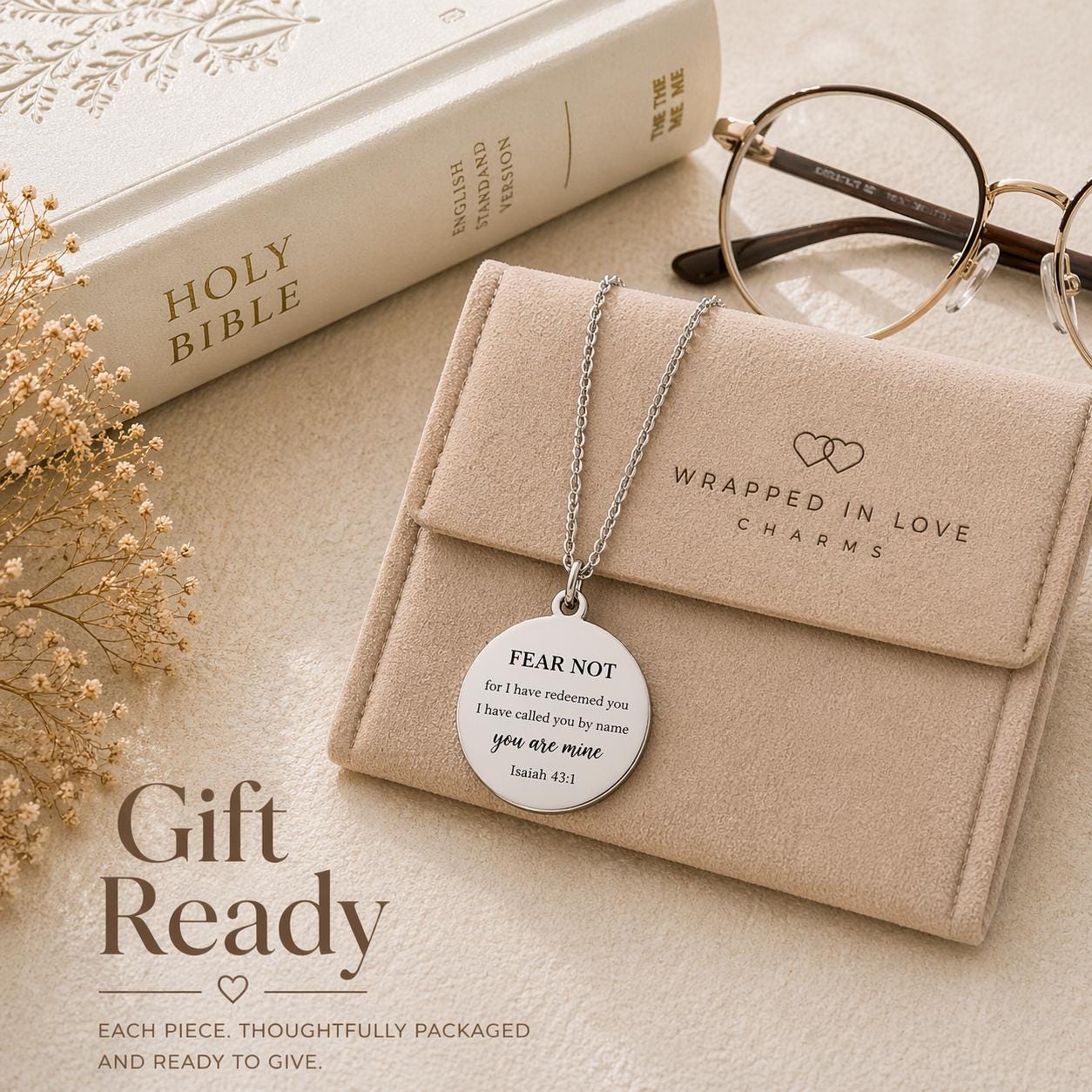 Fear Not Necklace Isaiah 43:1 | Christian Gift for Women | Bible Verse Jewelry | Faith Necklace | Encouragement Gift | Inspirational Pendant